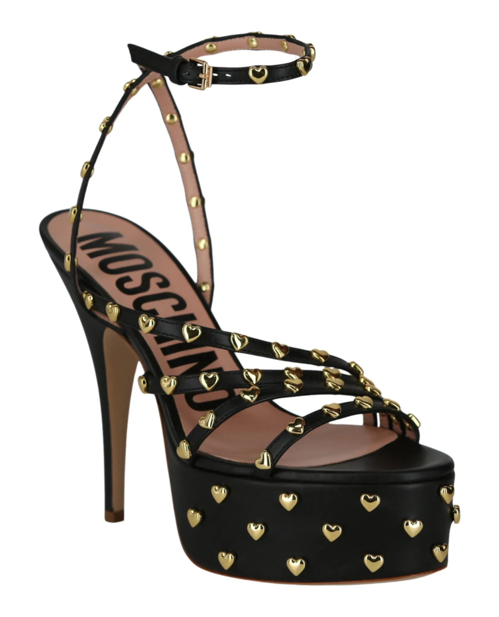 Heart Studded Platform Heels