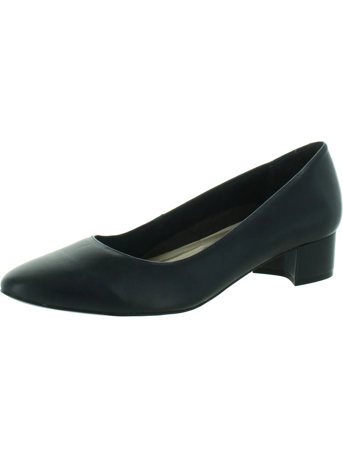 HEIDI II Womens Leather Slip On Block Heels