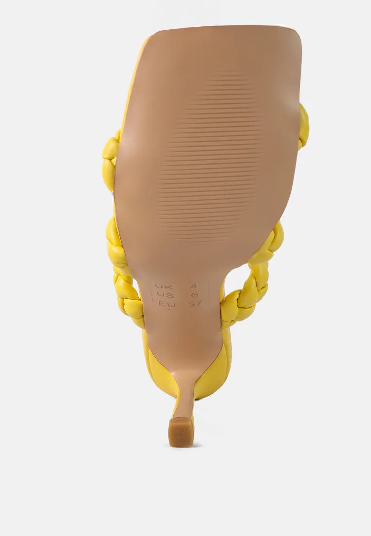high bae pointed heel braided sandals