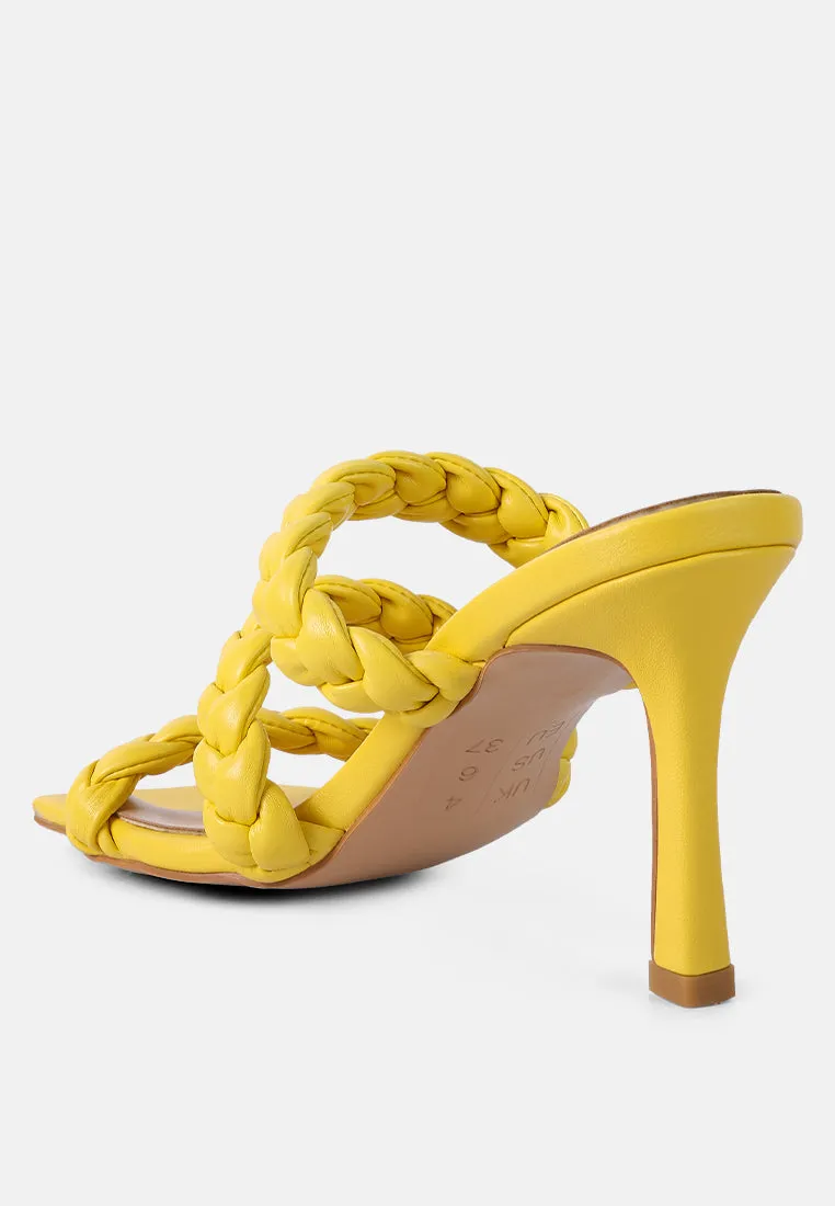 high bae pointed heel braided sandals