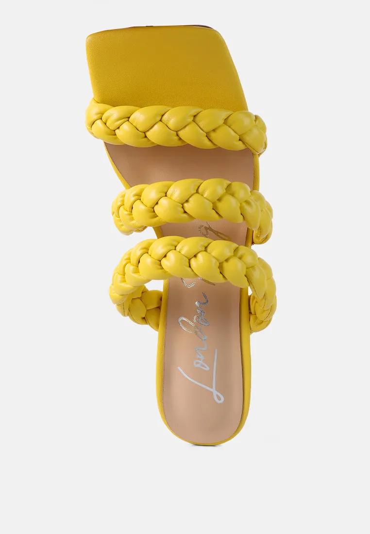 high bae pointed heel braided sandals