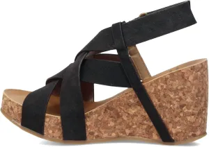 Hotsun Wedge Sandals In Black