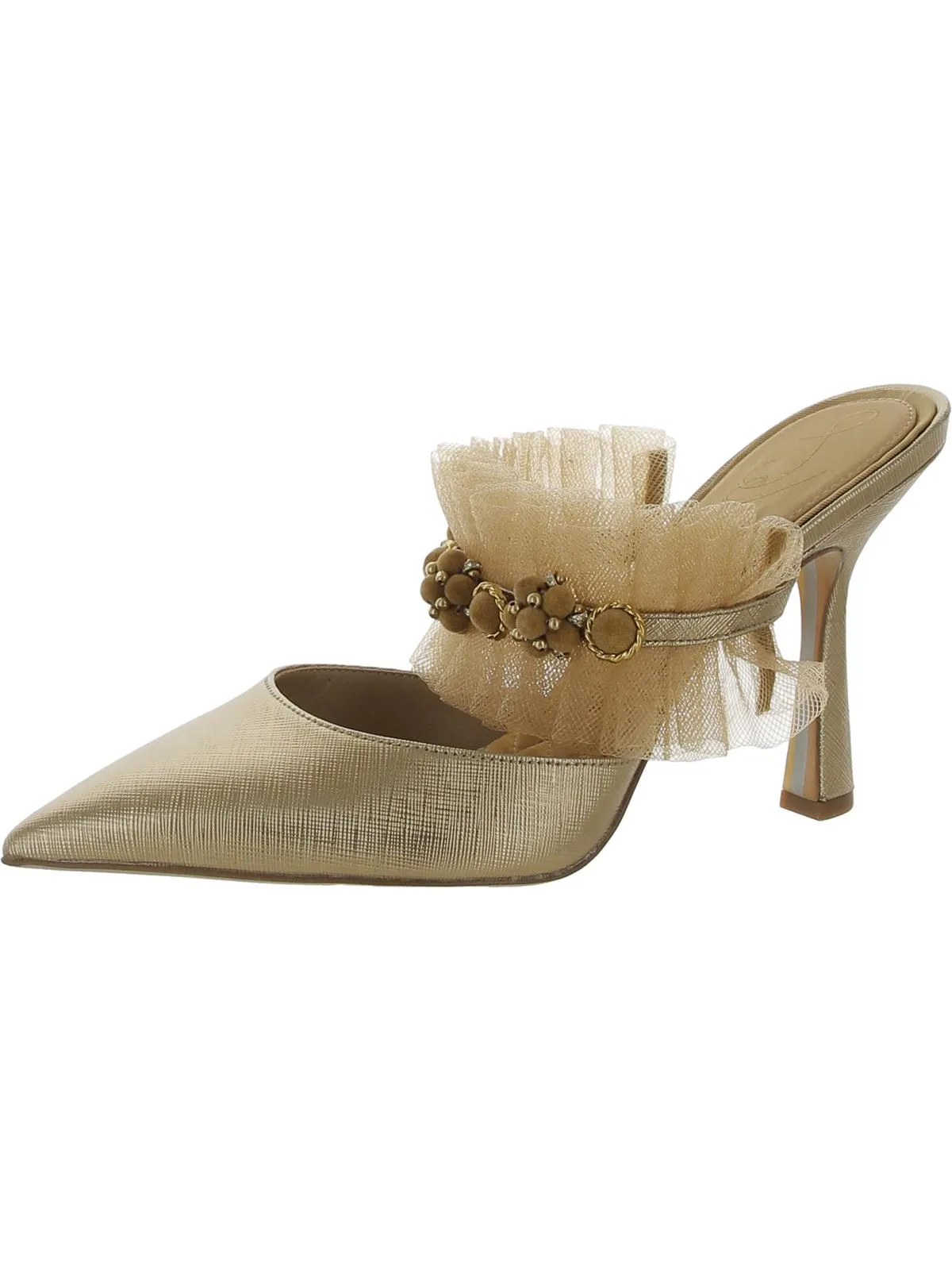 Hughes Womens Pointed Toe Slip-On Ankle Strap