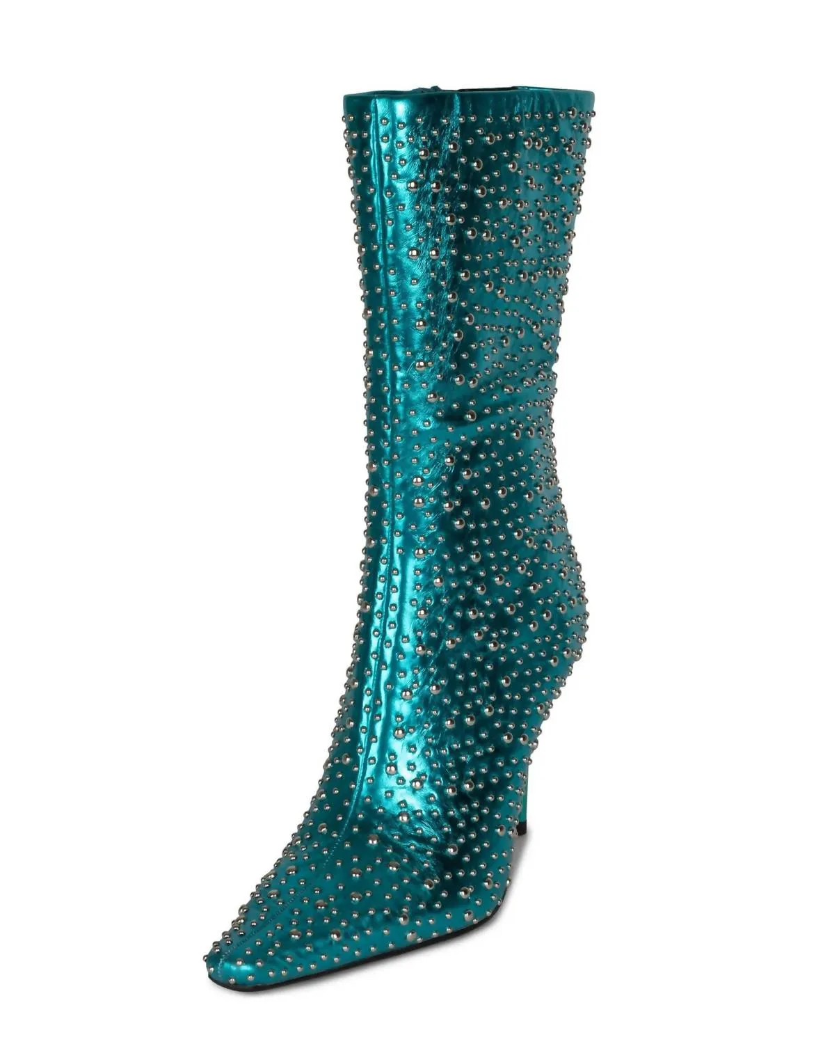 Iconic-E Stiletto Boot In Teal Silver Metallic