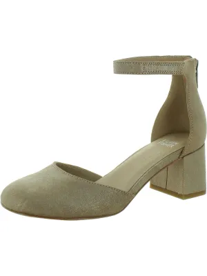 Indi Womens Leather Cushioned Footbed Pumps
