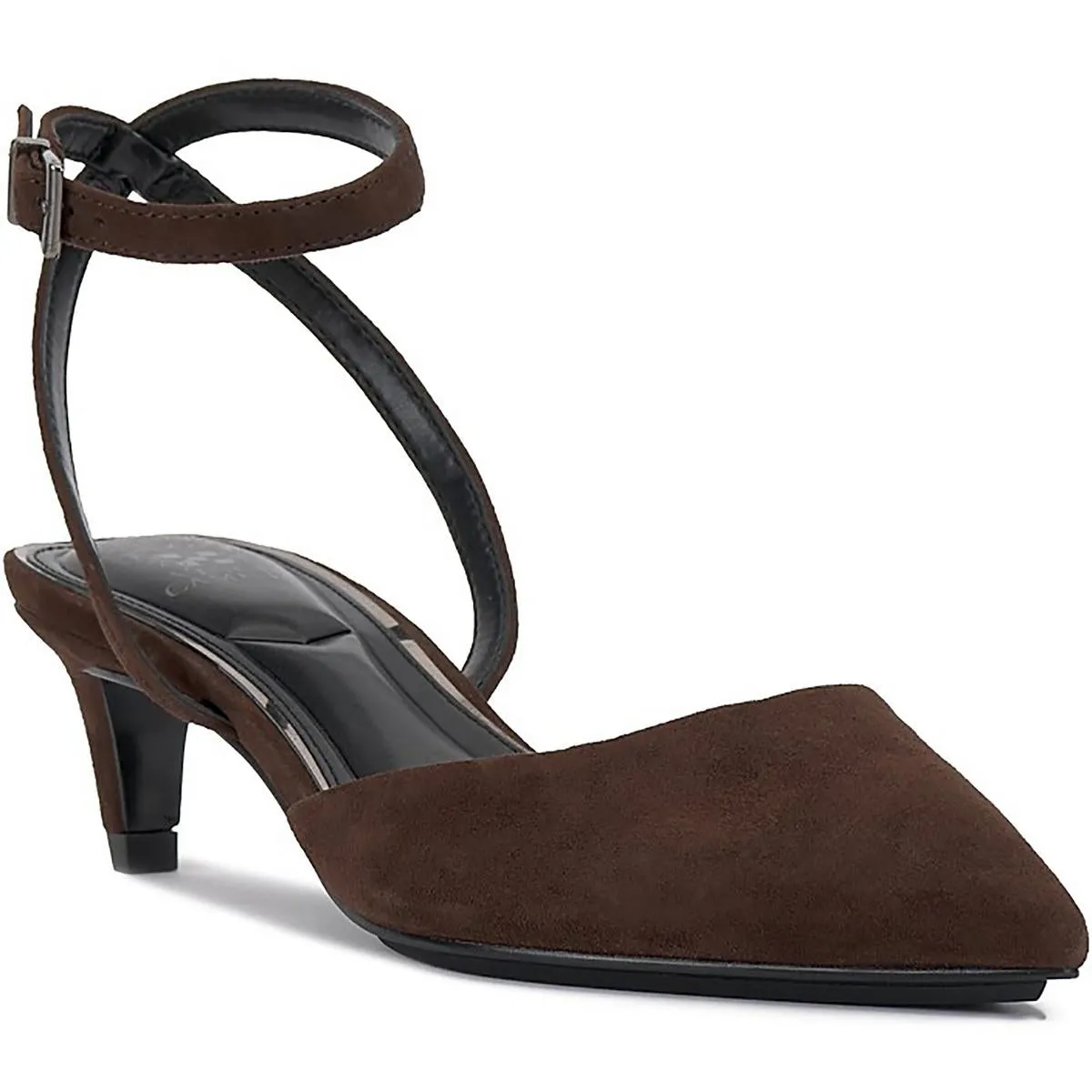 Irva Womens Solid Leather Kitten Heels