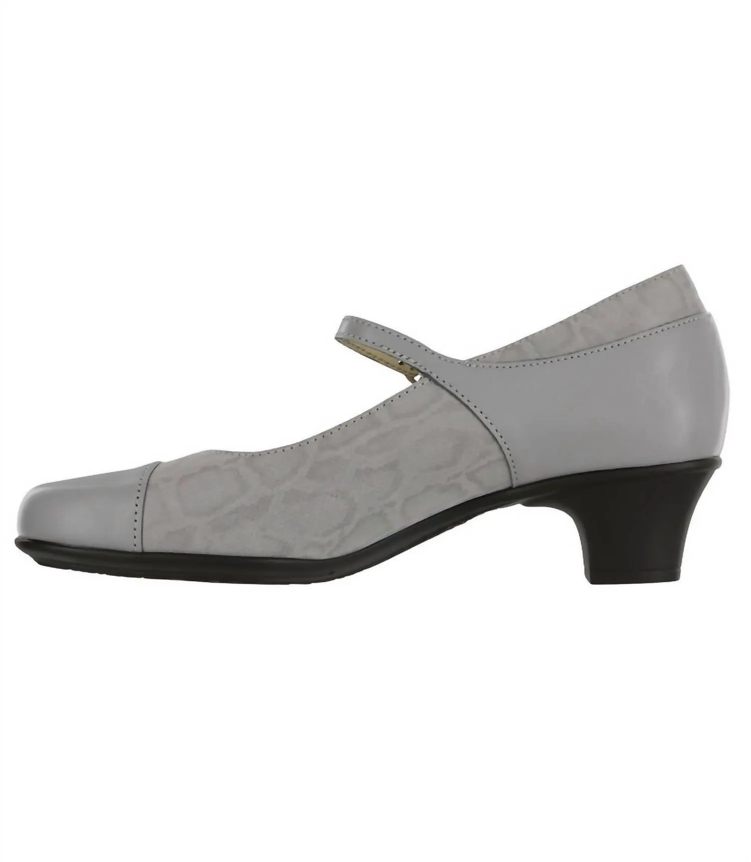 Isabel Mary Jane Heel - Double Wide In Grigio/snake