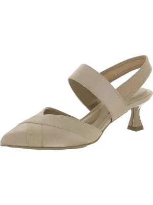 Islander Womens Shimmer Pointed Toe Slingback Heels