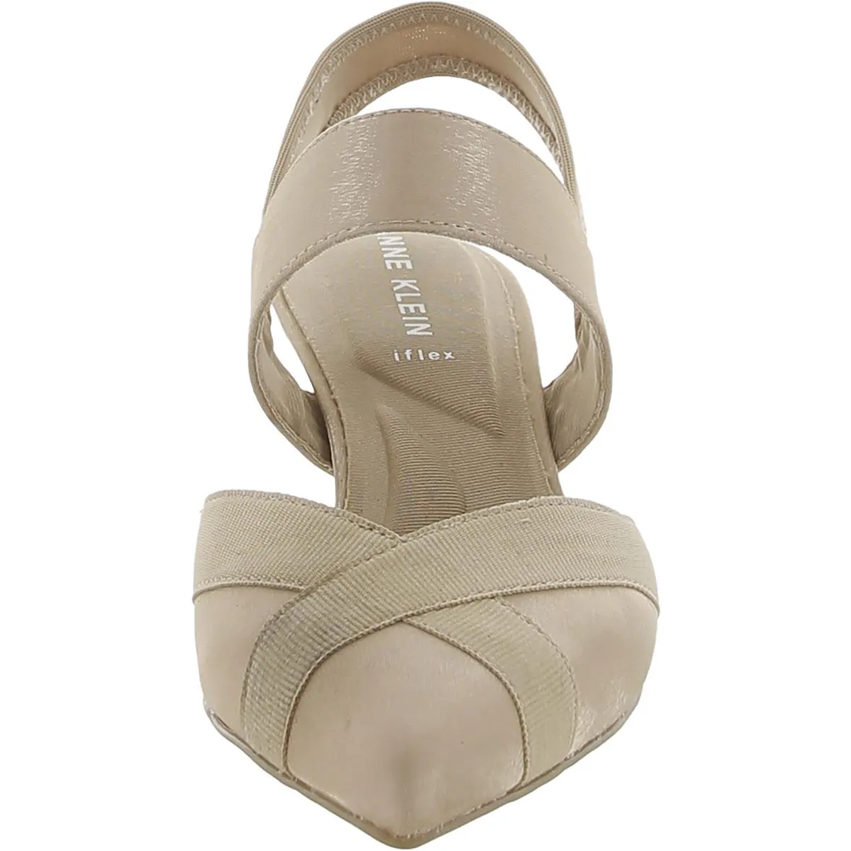 Islander Womens Shimmer Pointed Toe Slingback Heels