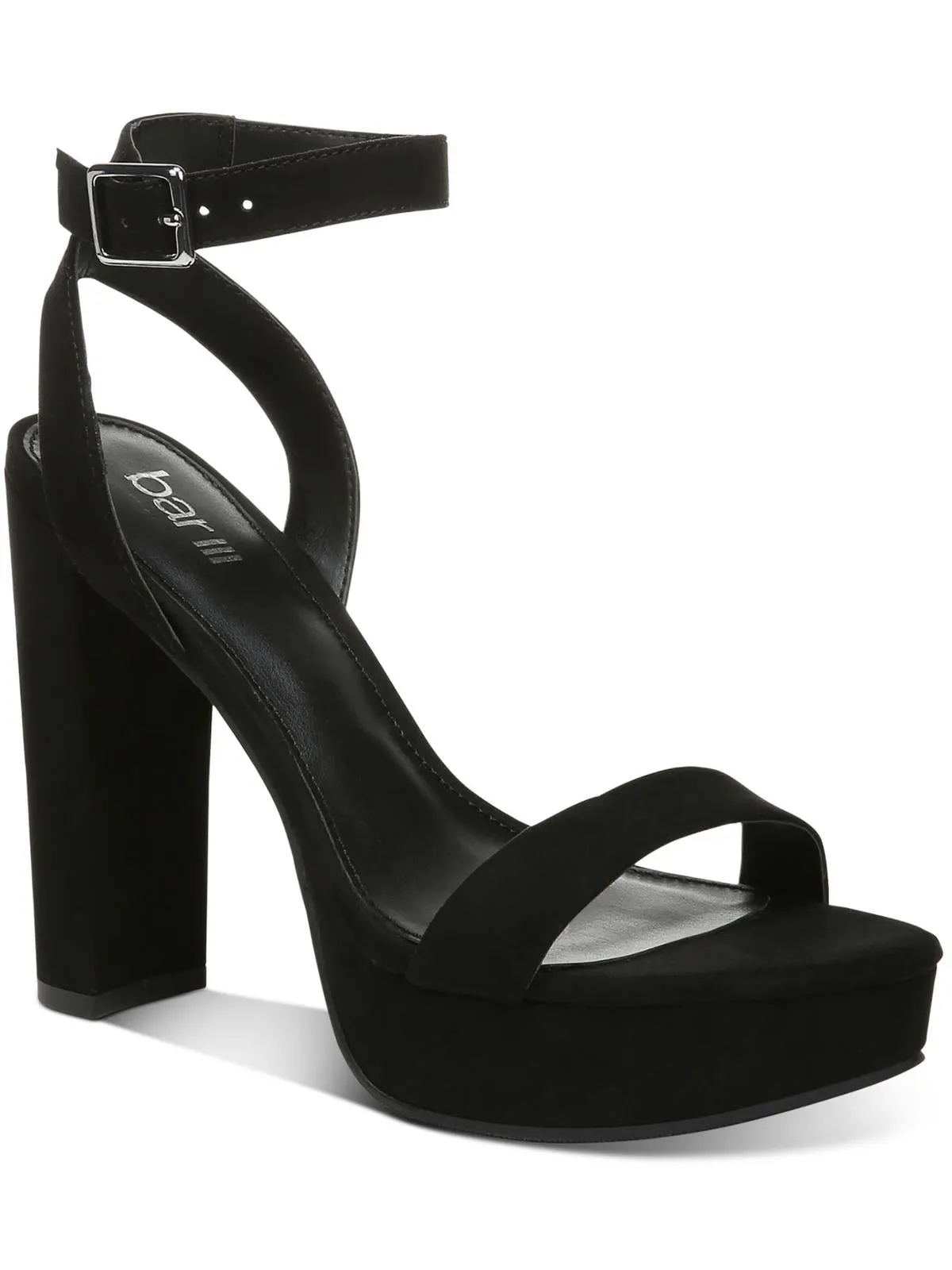 Ivy Womens Microfiber Ankle Strap Heels