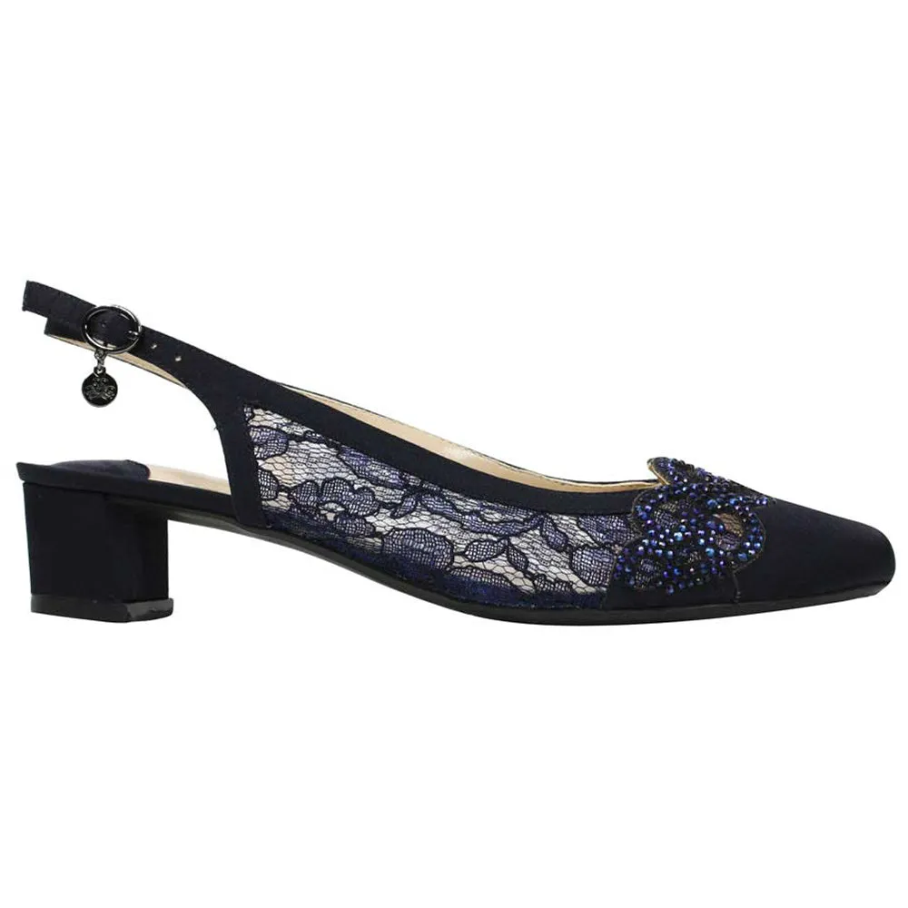 J. Renee Faleece Heel Navy Lace (Women's)