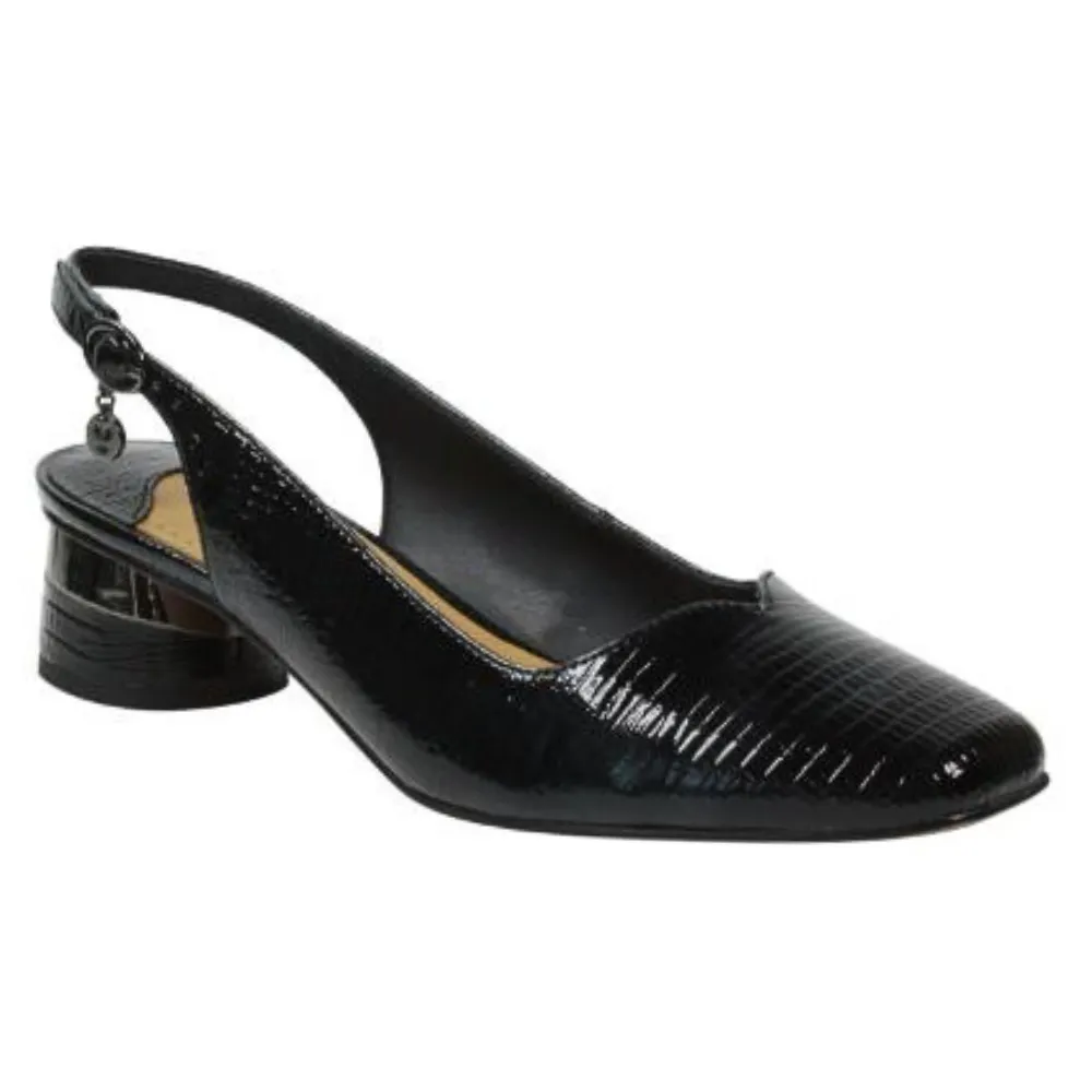 J. Renee Taveta Black Lizard Pump (Women's)