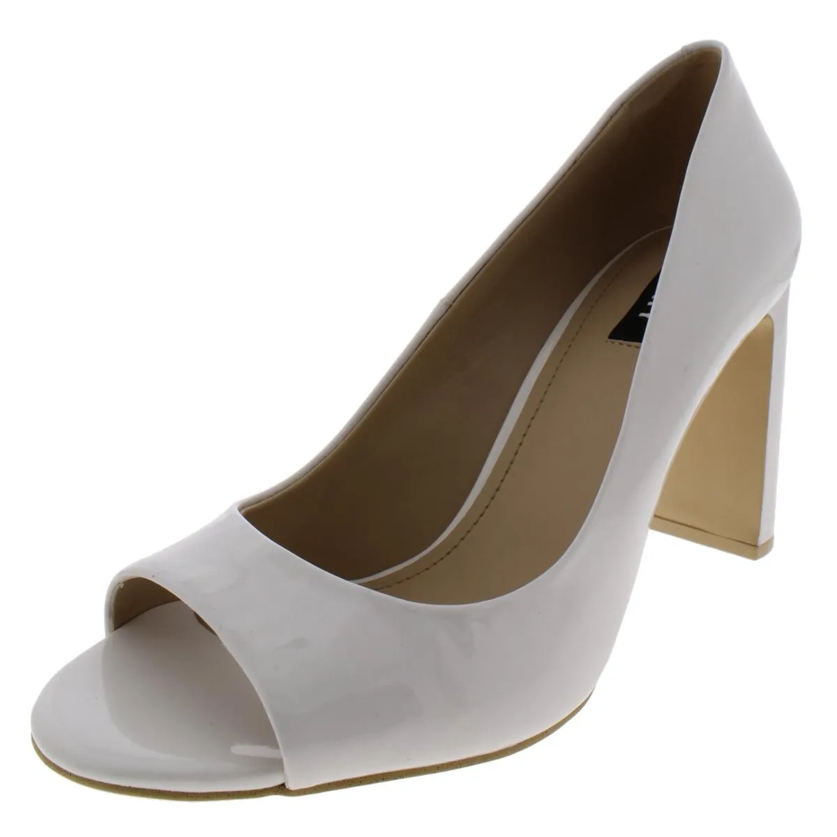 Jade Womens Patent Leather Dressy Peep-Toe Heels