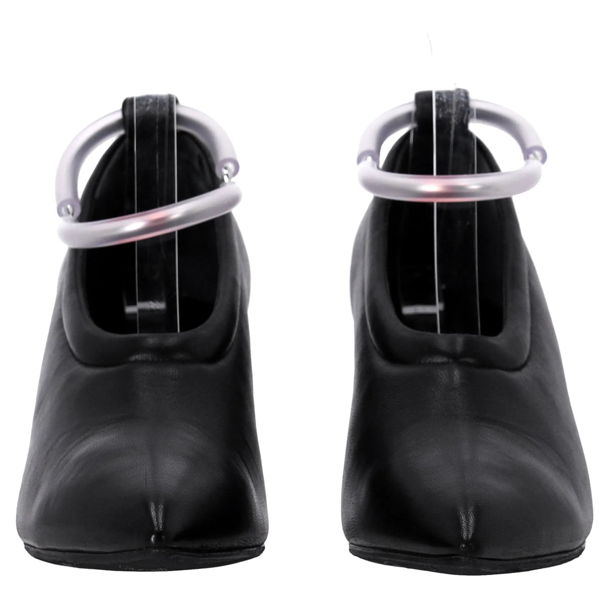 Jil Sander Ankle Strap Pumps in Black Leather