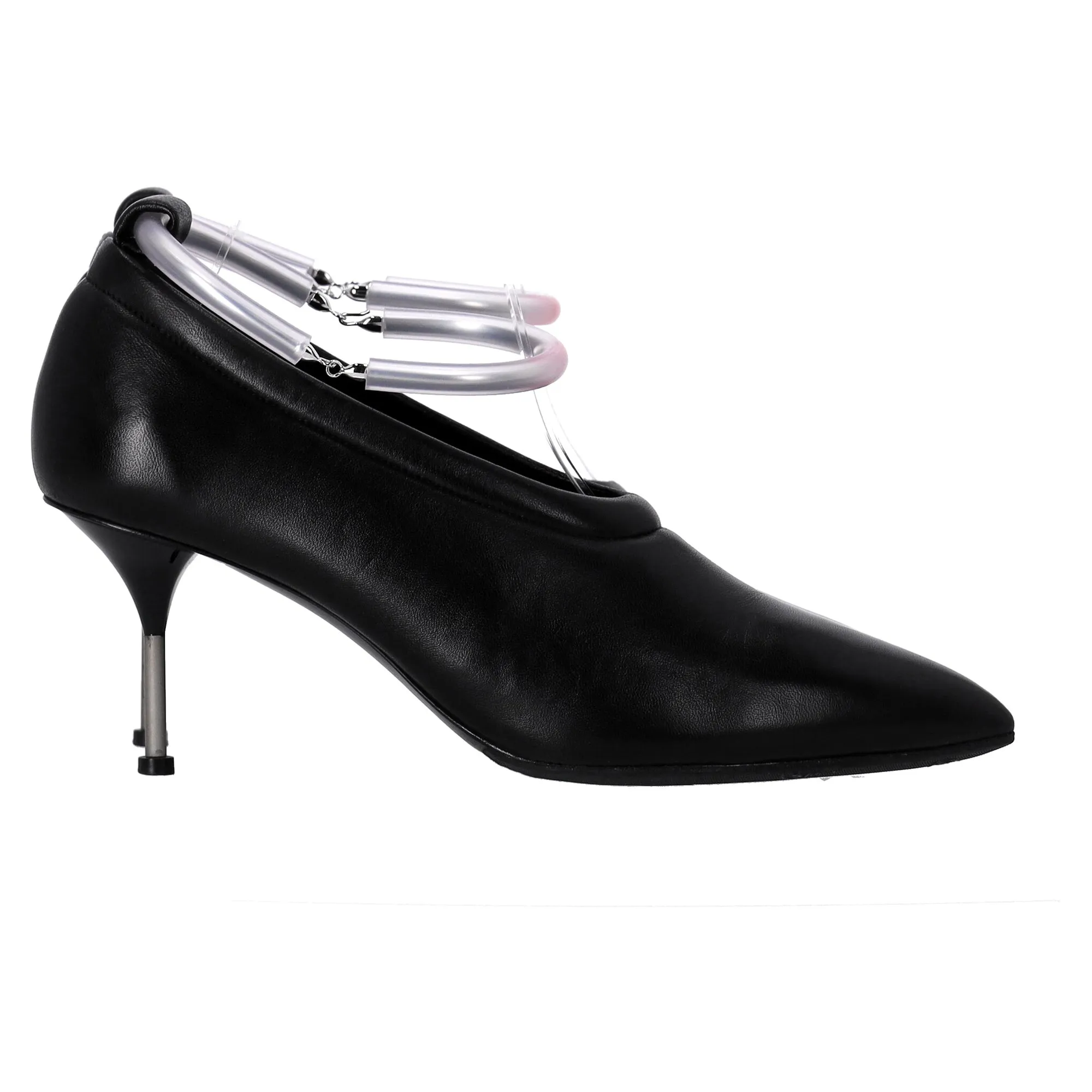 Jil Sander Ankle Strap Pumps in Black Leather
