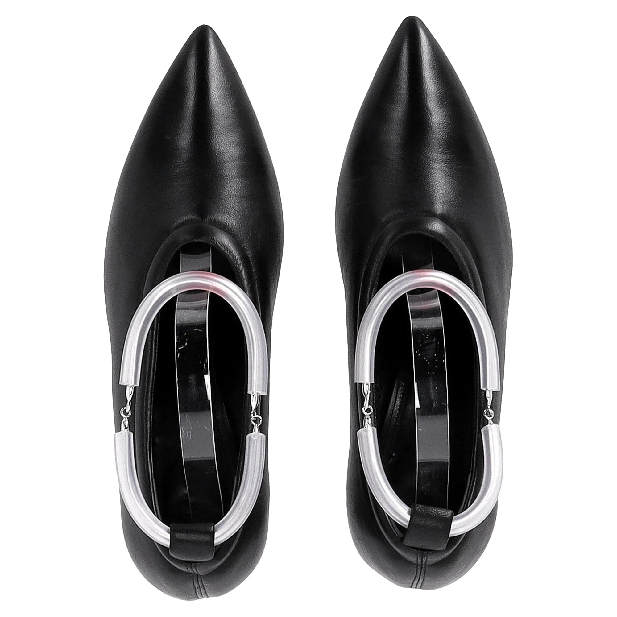 Jil Sander Ankle Strap Pumps in Black Leather