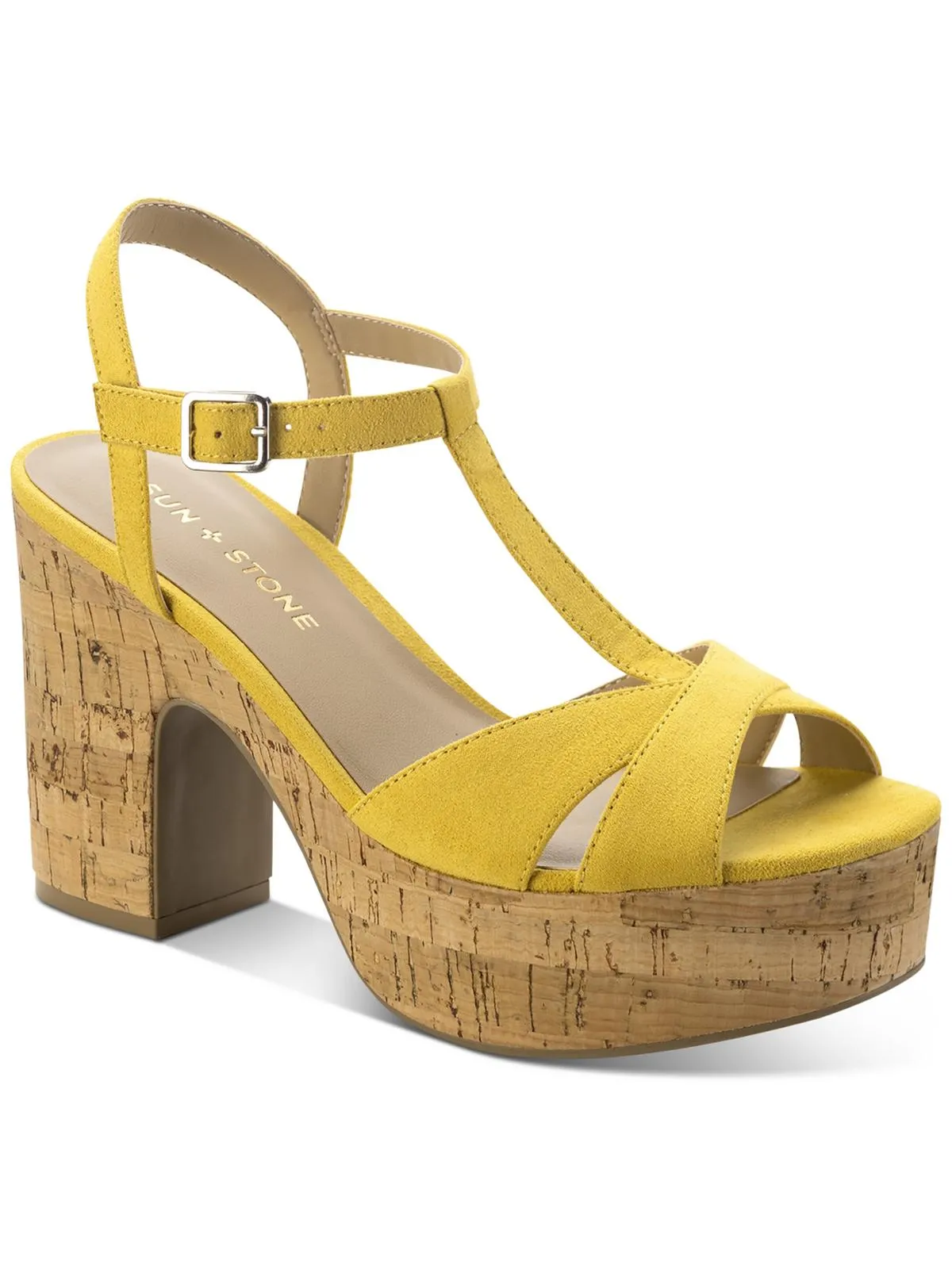 Jillien Womens Buckle Peep-toe Block Heels
