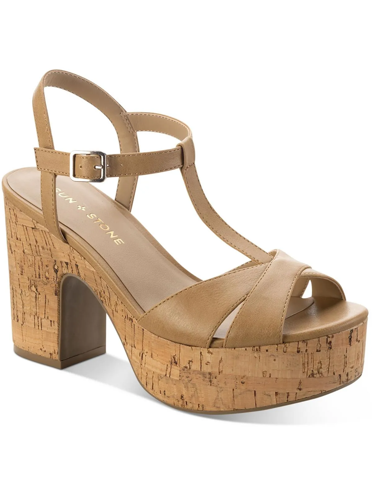 Jillien Womens Buckle Peep-toe Block Heels