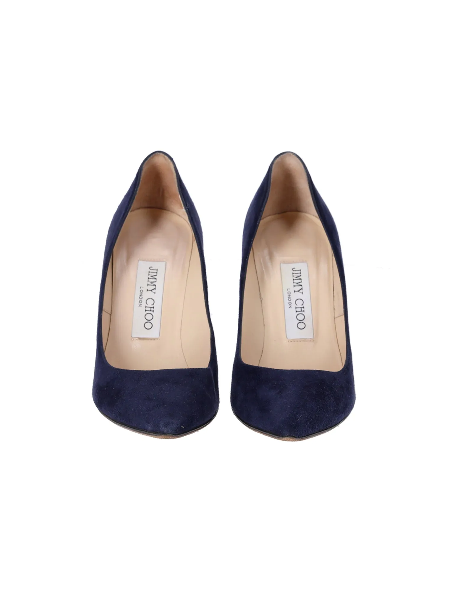 Jimmy Choo Abel Pointed Toe Pumps in Navy Blue Suede