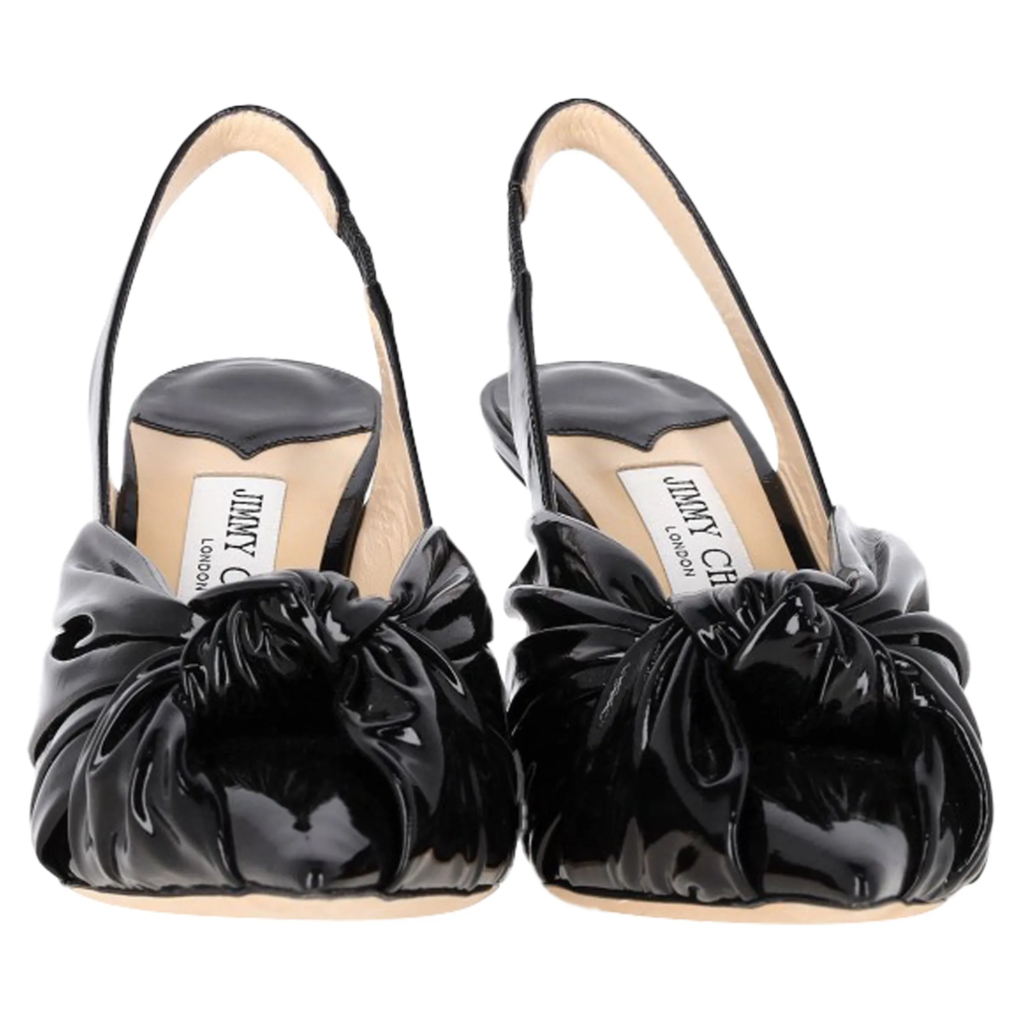 Jimmy Choo Annabelle 85 Slingback Sandals in Black Patent Leather