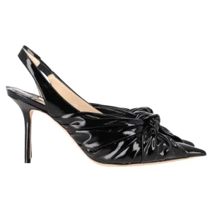 Jimmy Choo Annabelle 85 Slingback Sandals in Black Patent Leather