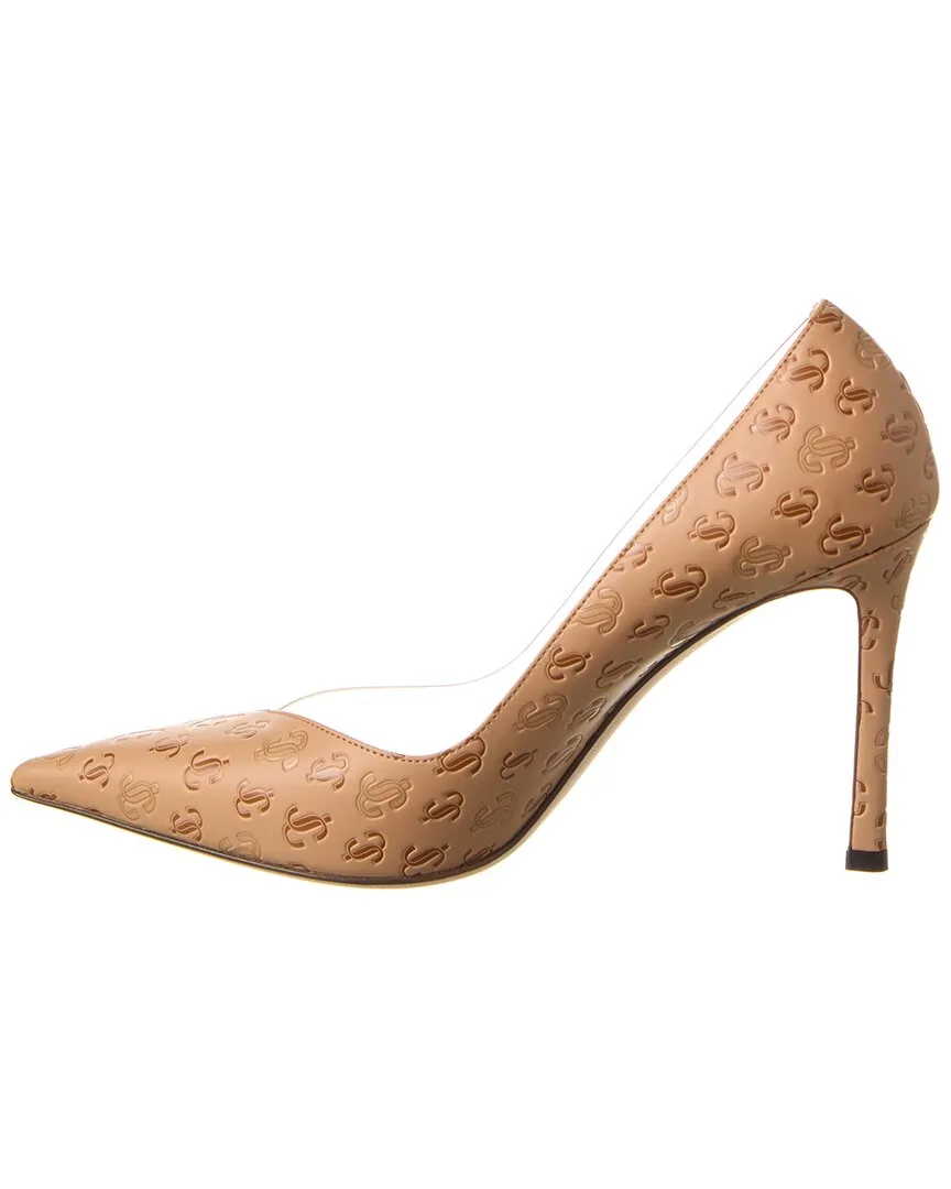 Jimmy Choo Cass 95 Leather & Vinyl Pump