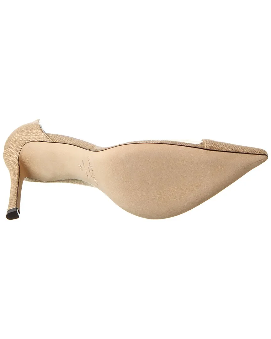 Jimmy Choo Cass 95 Linen & Vinyl Pump