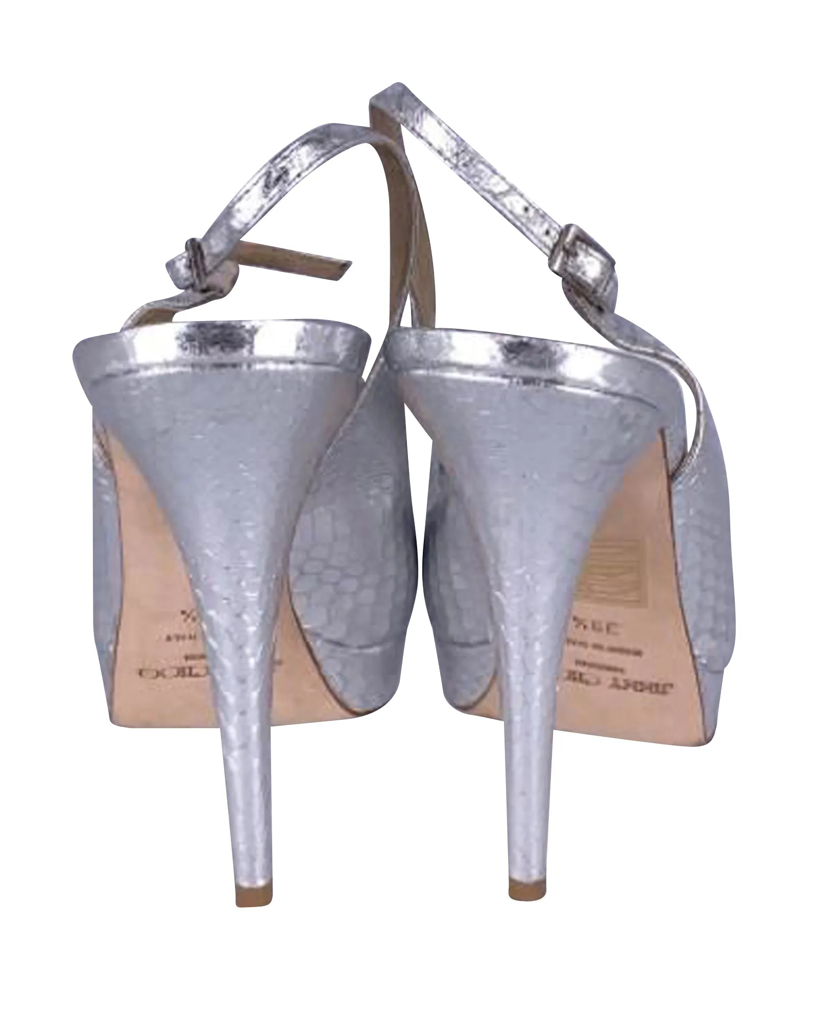 Jimmy Choo Clue Pumps in Silver Leather