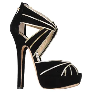 Jimmy Choo Koko Platform Sandals in Black Suede