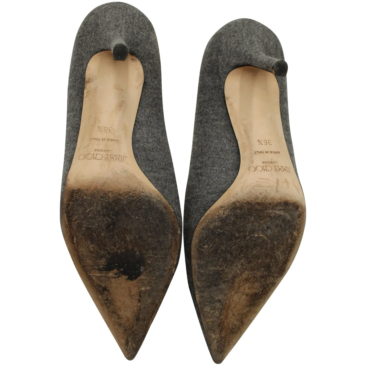 Jimmy Choo Love Decollete Pumps in Grey Wool
