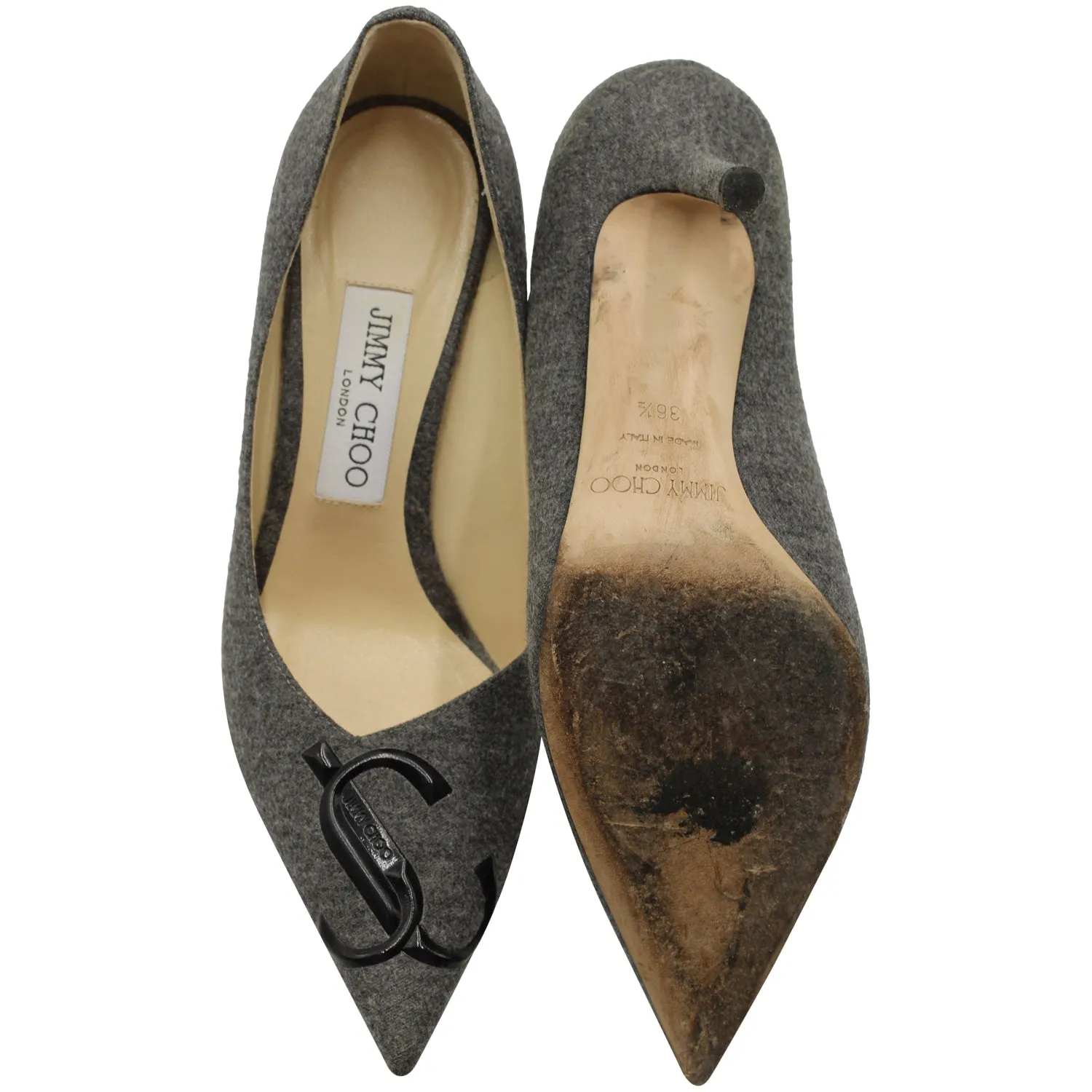 Jimmy Choo Love Decollete Pumps in Grey Wool