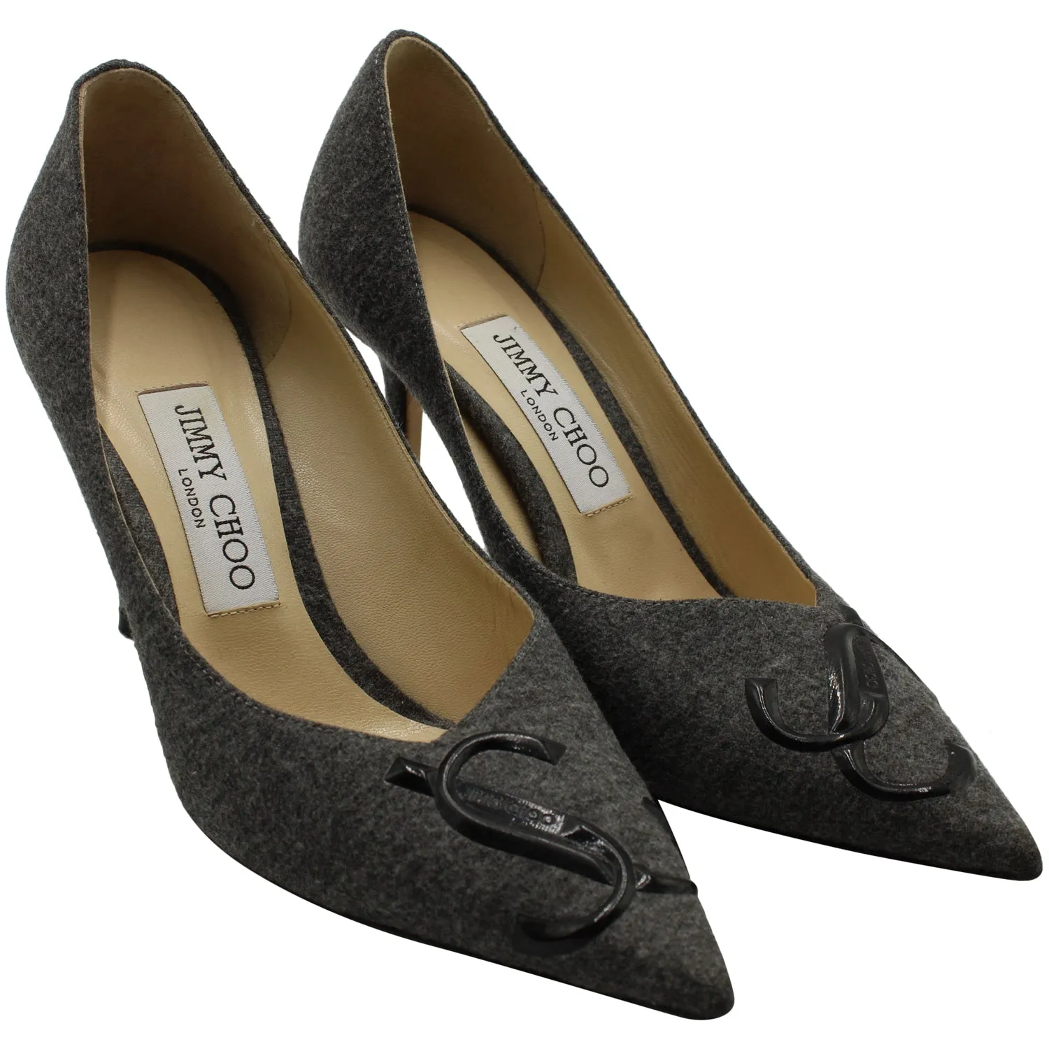 Jimmy Choo Love Decollete Pumps in Grey Wool