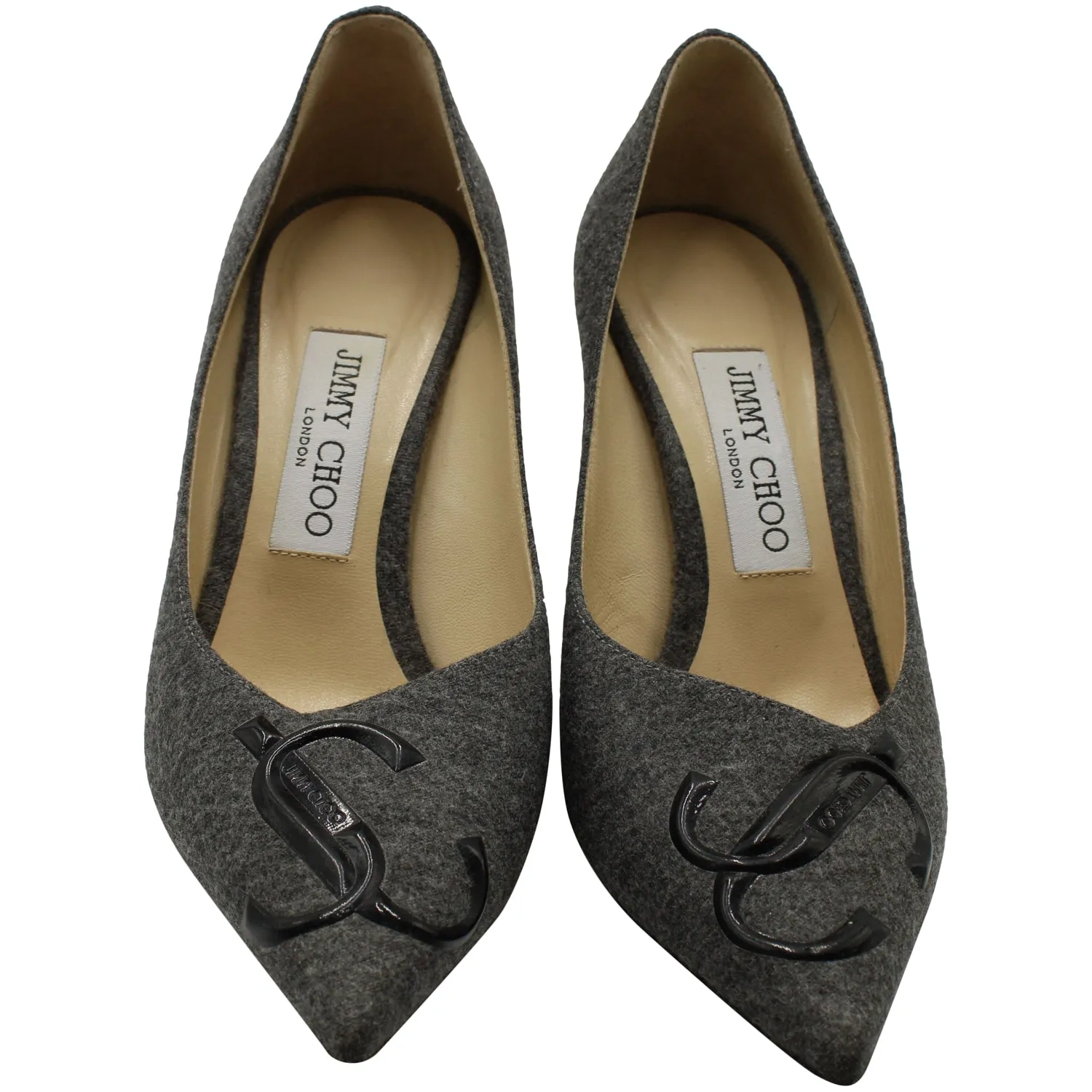 Jimmy Choo Love Decollete Pumps in Grey Wool
