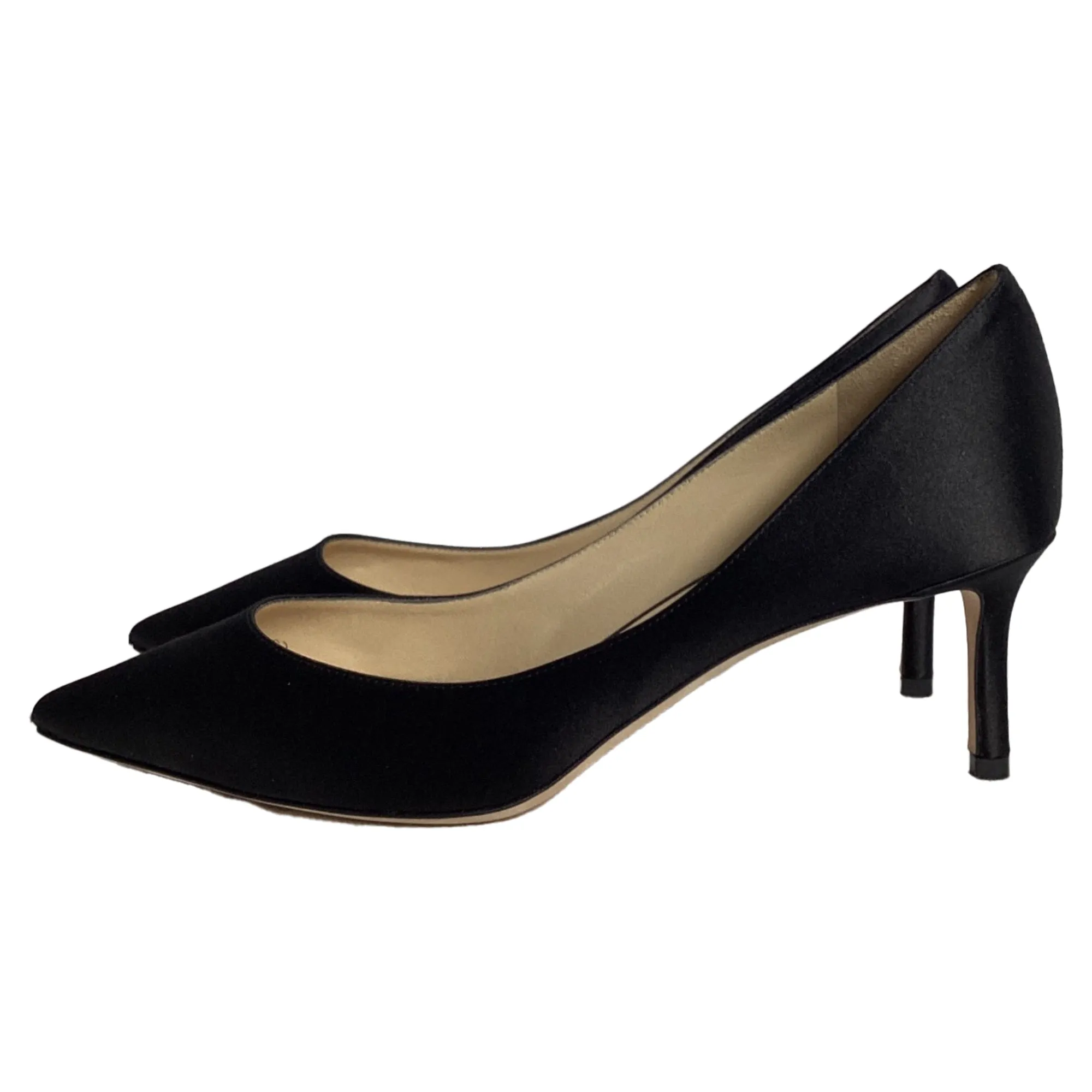 Jimmy Choo Romy Pumps in Black Satin