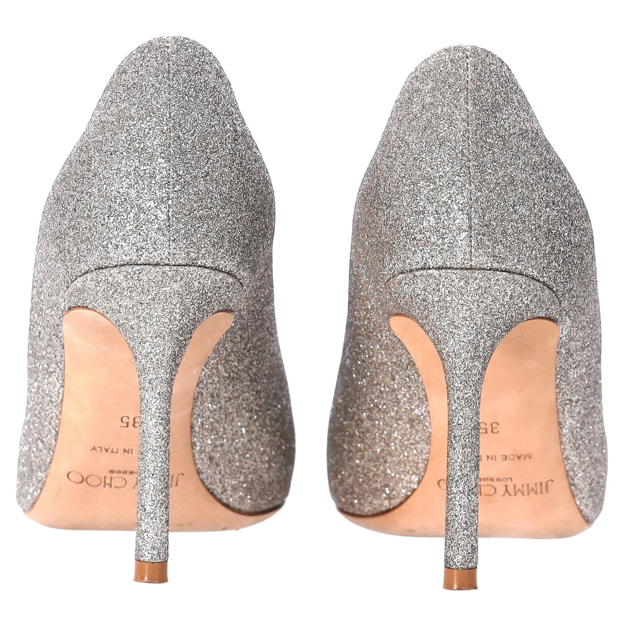 Jimmy Choo Romy Pumps in Silver Glitter