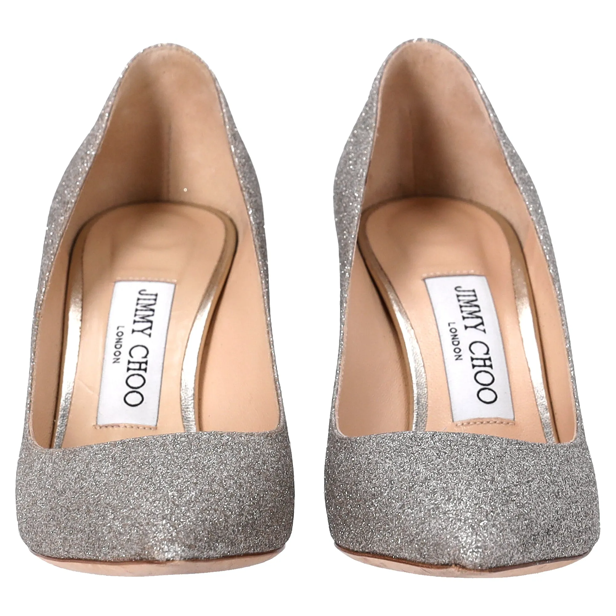 Jimmy Choo Romy Pumps in Silver Glitter