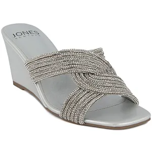 JNYIREBBO Womens Jeweled Manmade Wedge Heels