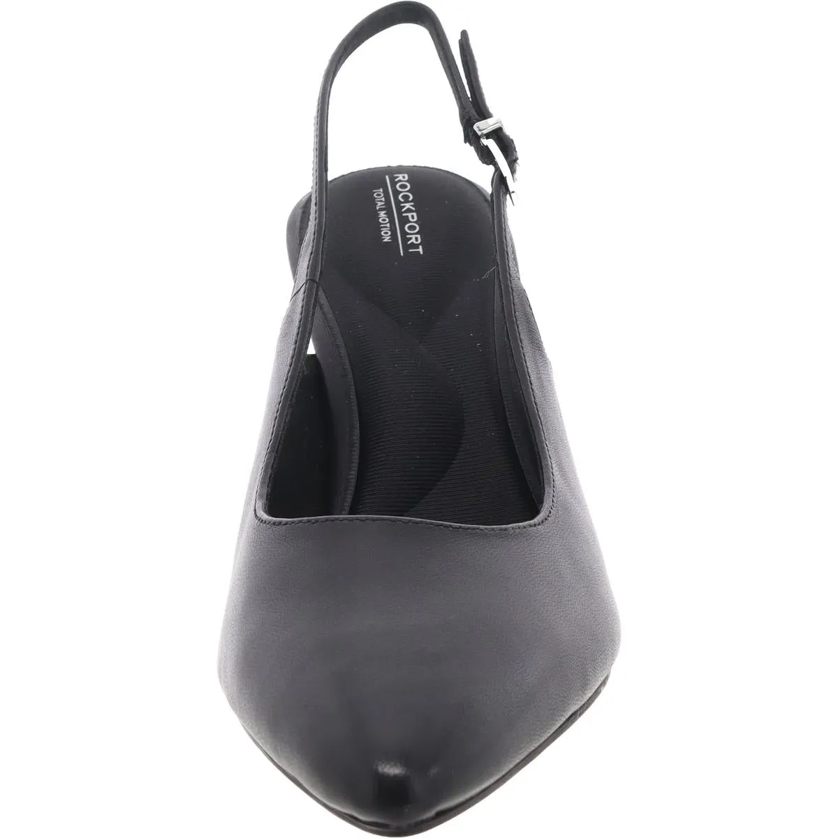 Jolie Womens Cushioned Footbed Leather Slingback Heels