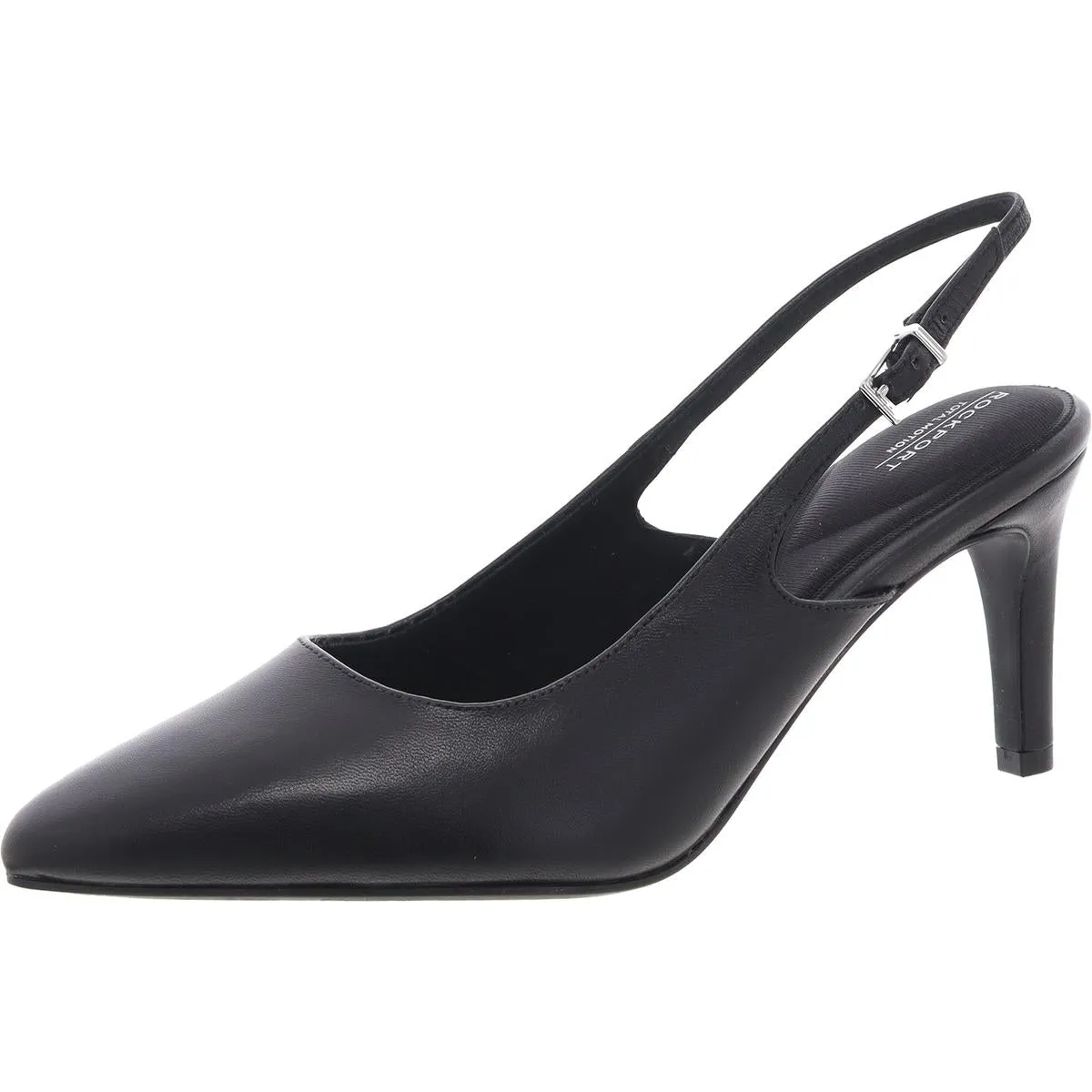 Jolie Womens Cushioned Footbed Leather Slingback Heels