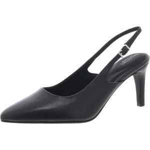 Jolie Womens Cushioned Footbed Leather Slingback Heels