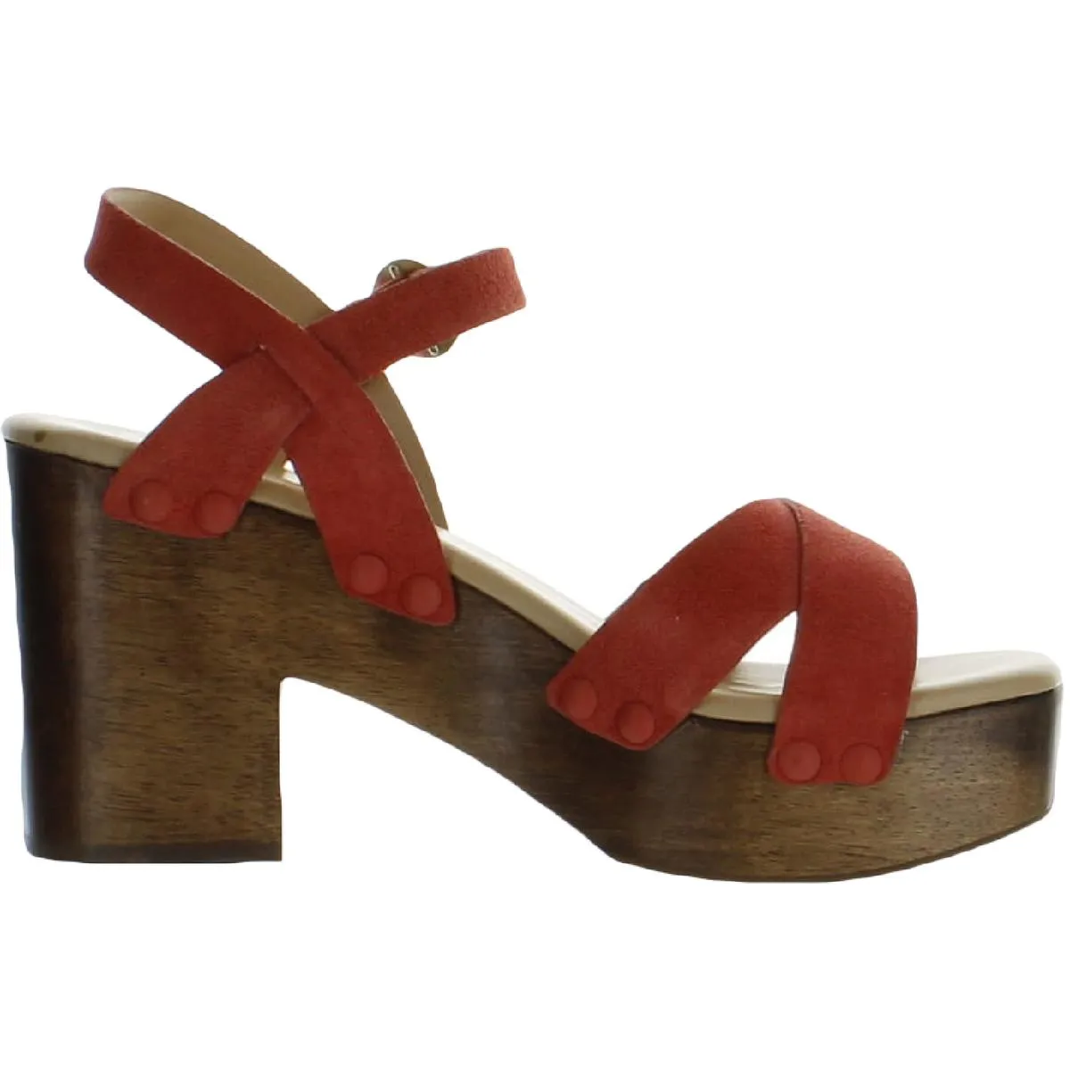 Josefine Womens Buckle Wood Heels