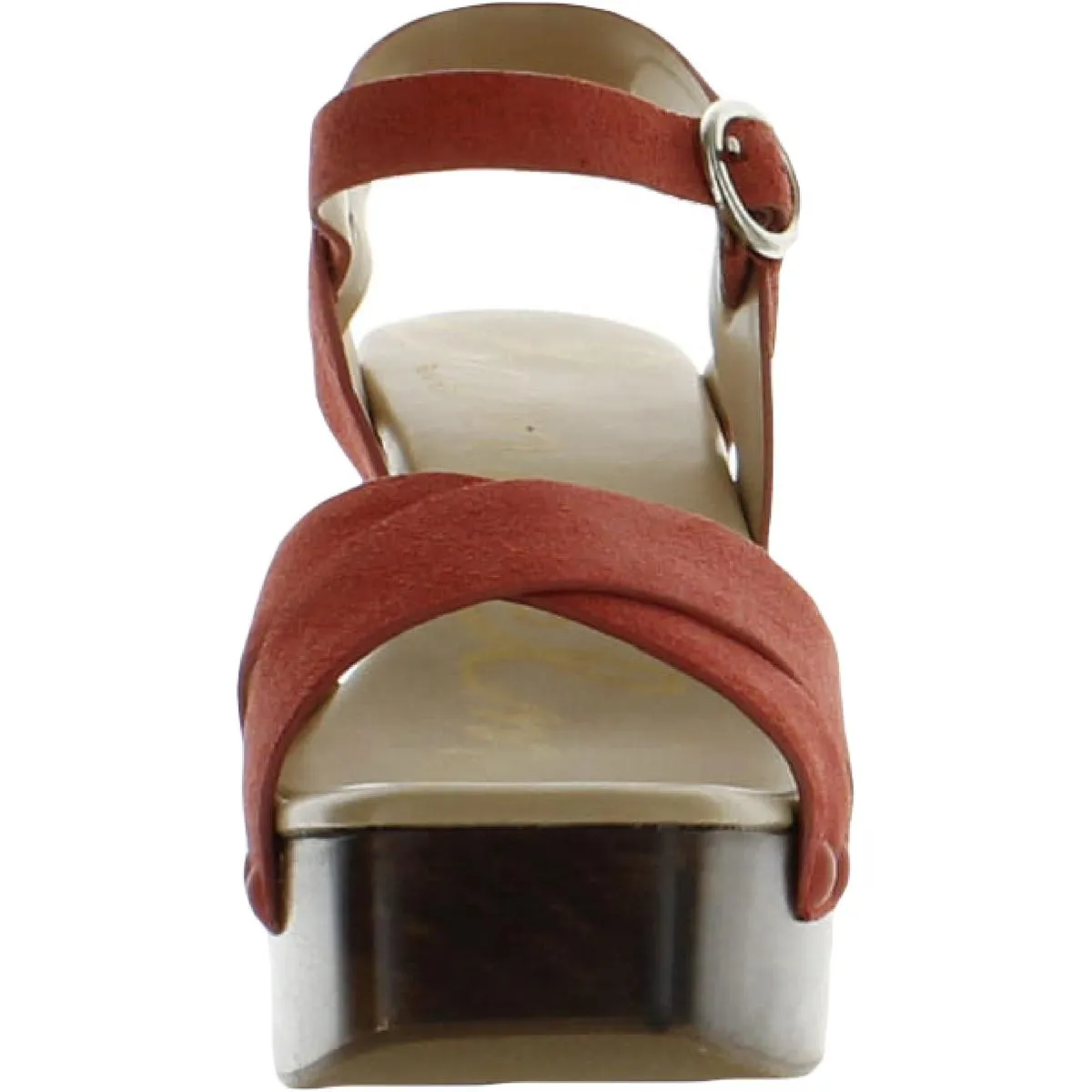Josefine Womens Buckle Wood Heels