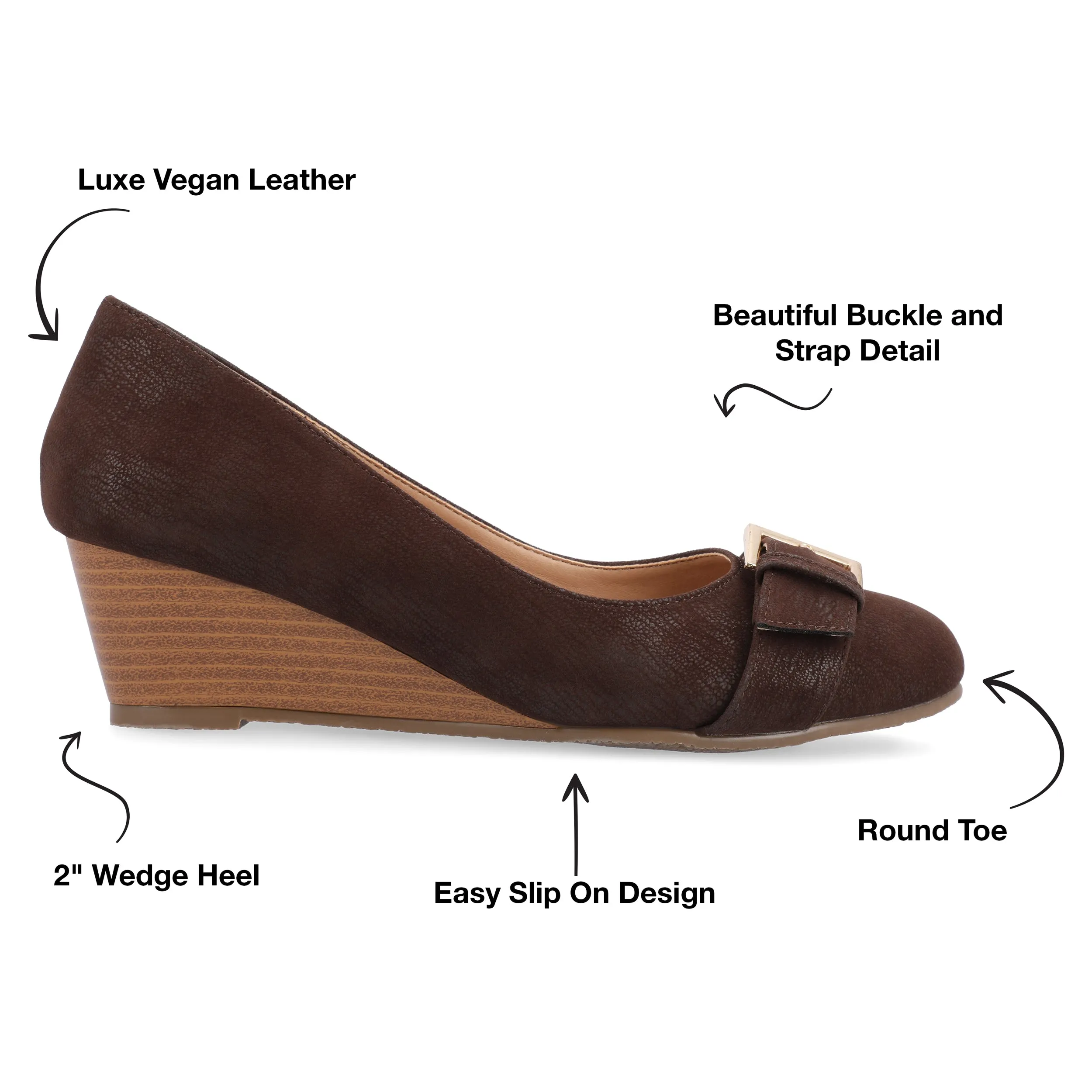 Journee Collection Women's Comfort Graysn Wide Width Wedge