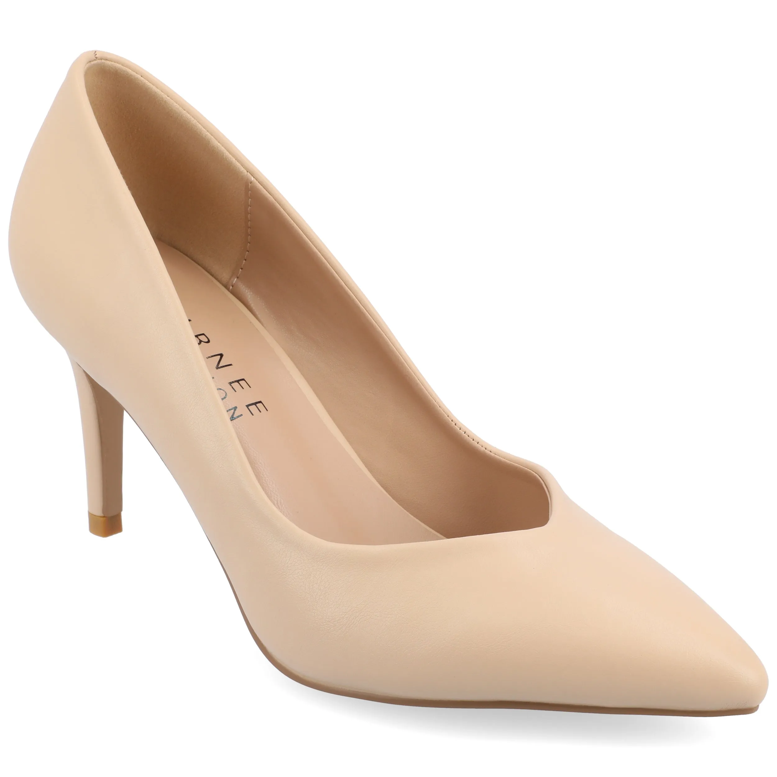 Journee Collection Women's Gabriella SuperNatural Shades Tru Comfort Foam Slip On Pointed Toe Pumps