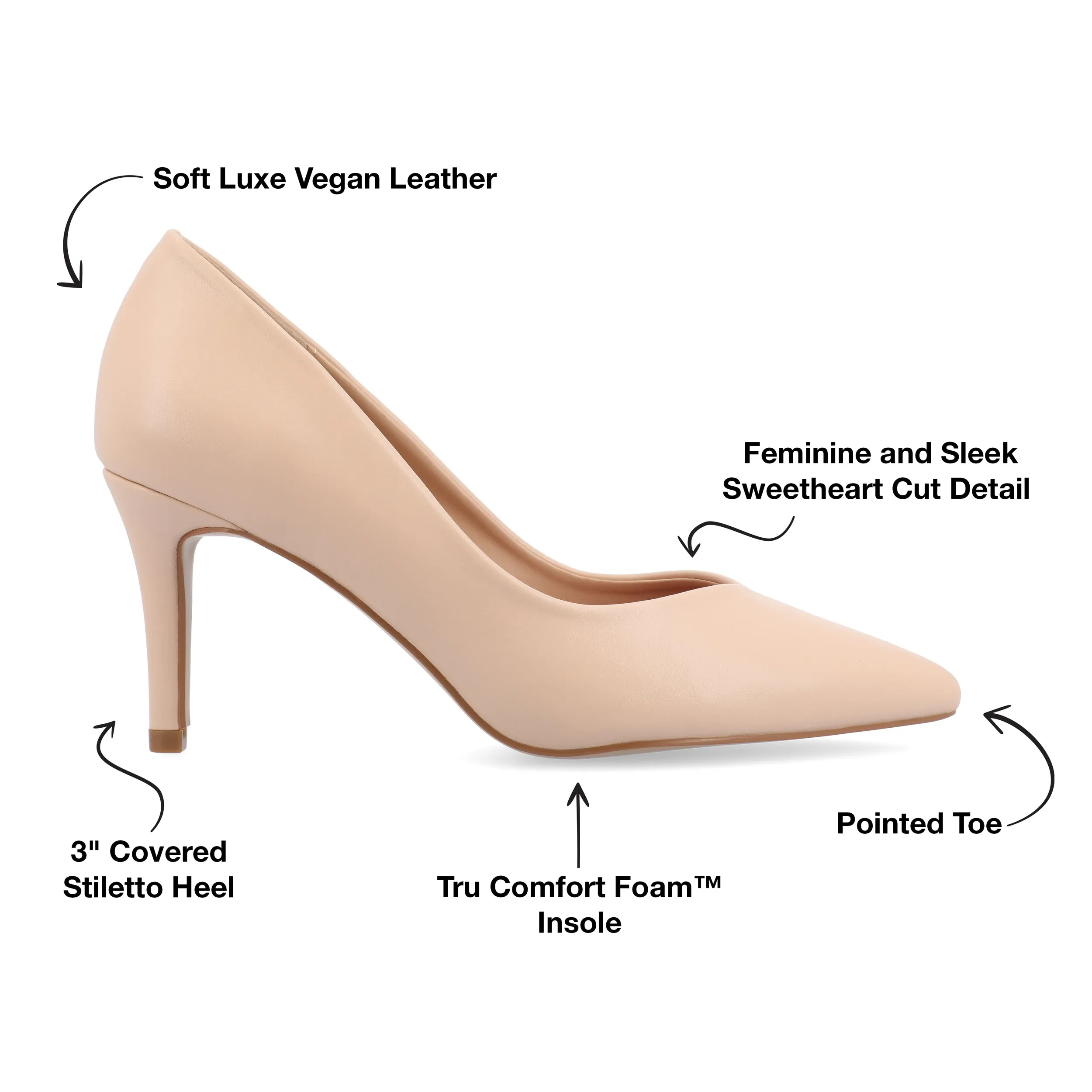 Journee Collection Women's Wide Width SuperNatural Tru Comfort Foam Gabriella Pumps Cool Shades