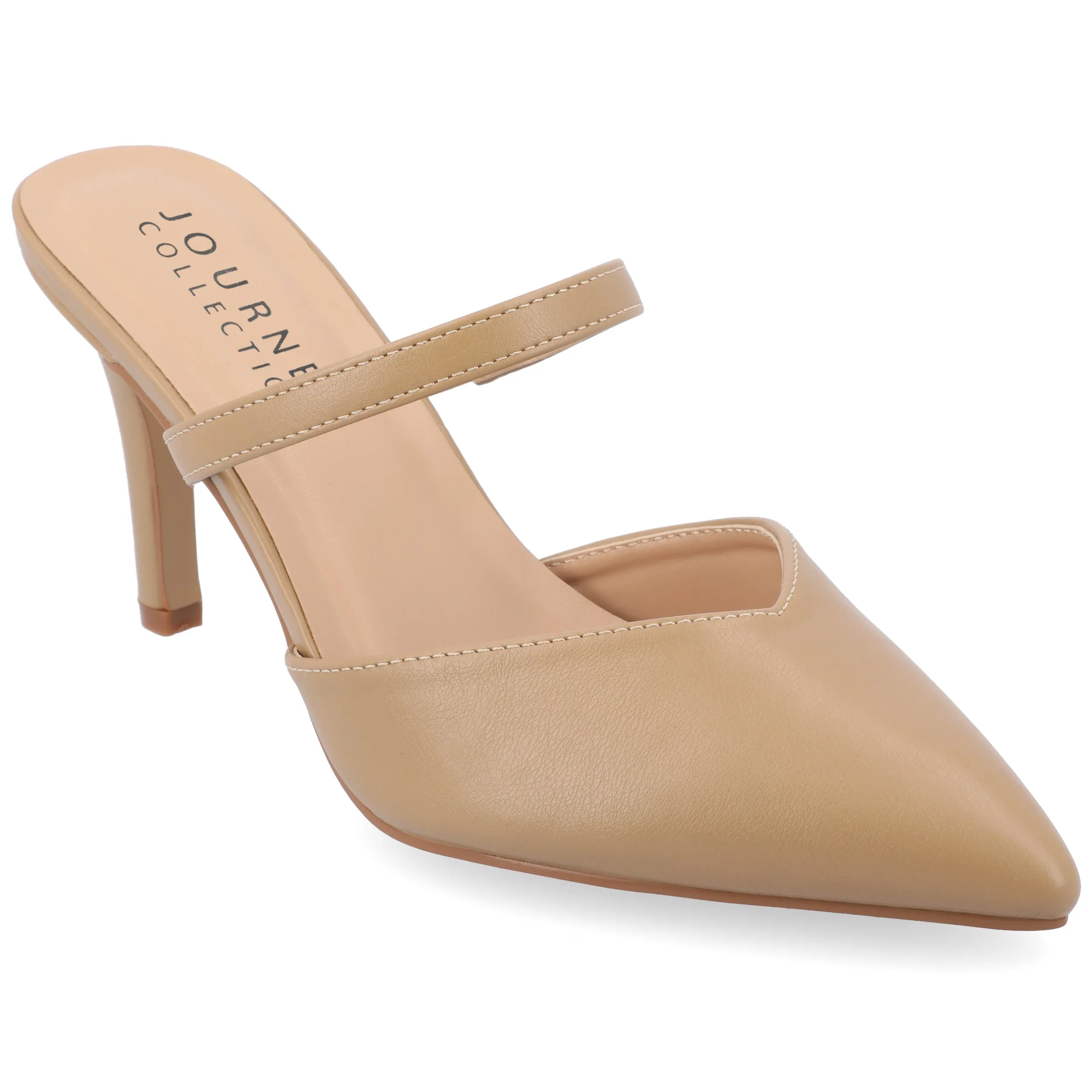 Journee Collection Women's Yvon SuperNatural Shades Pointed Toe Mule Pumps