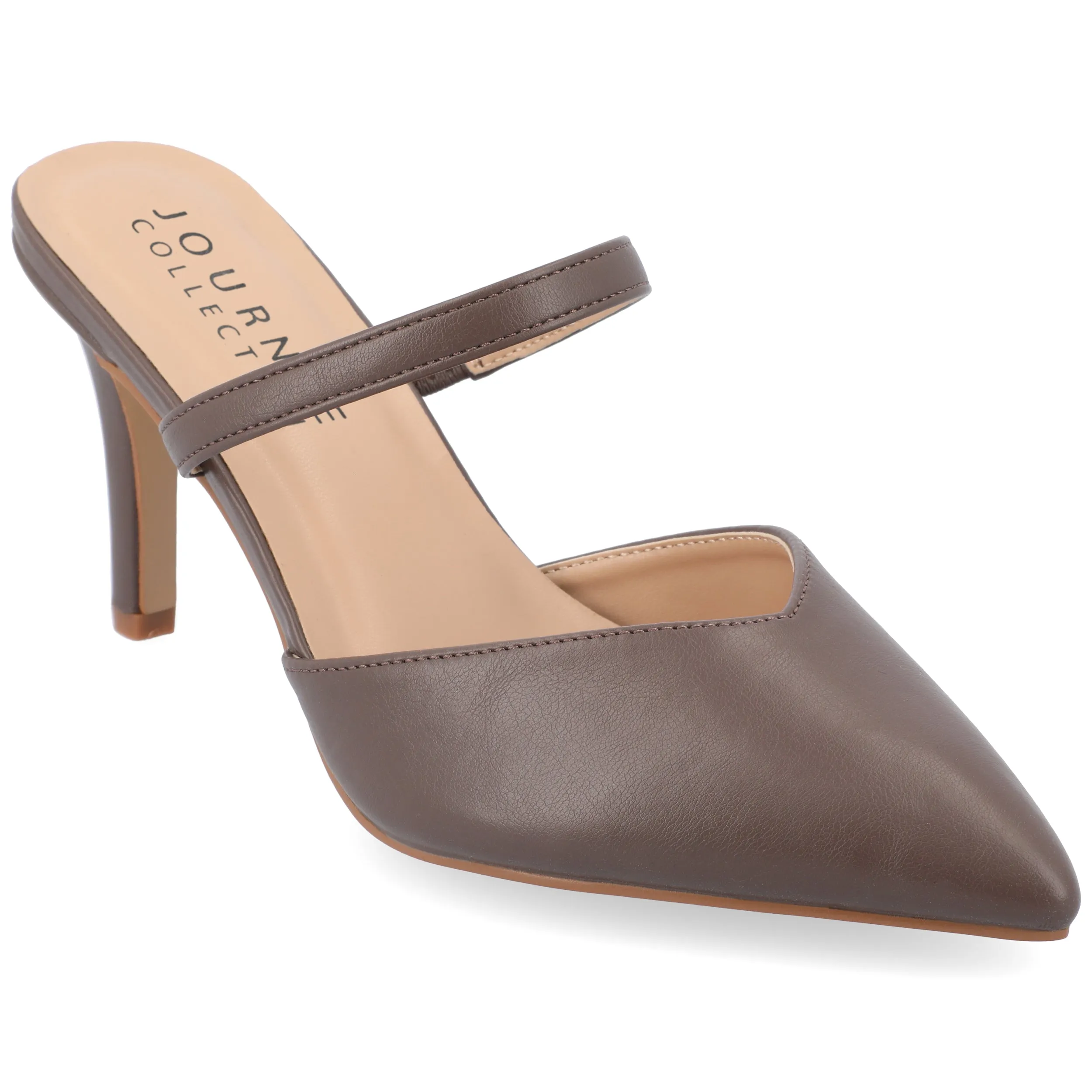 Journee Collection Women's Yvon SuperNatural Shades Pointed Toe Mule Pumps