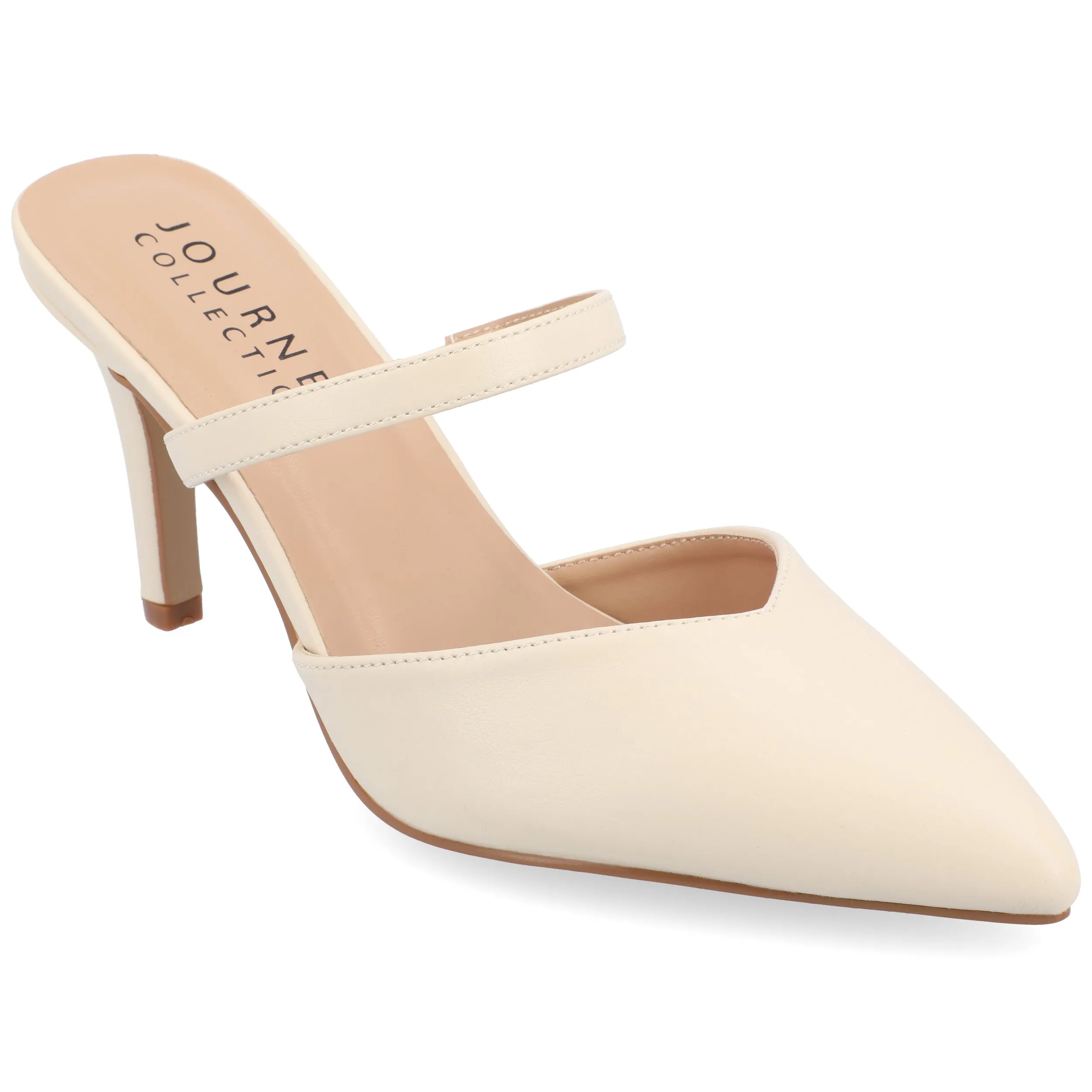 Journee Collection Women's Yvon SuperNatural Shades Pointed Toe Mule Pumps