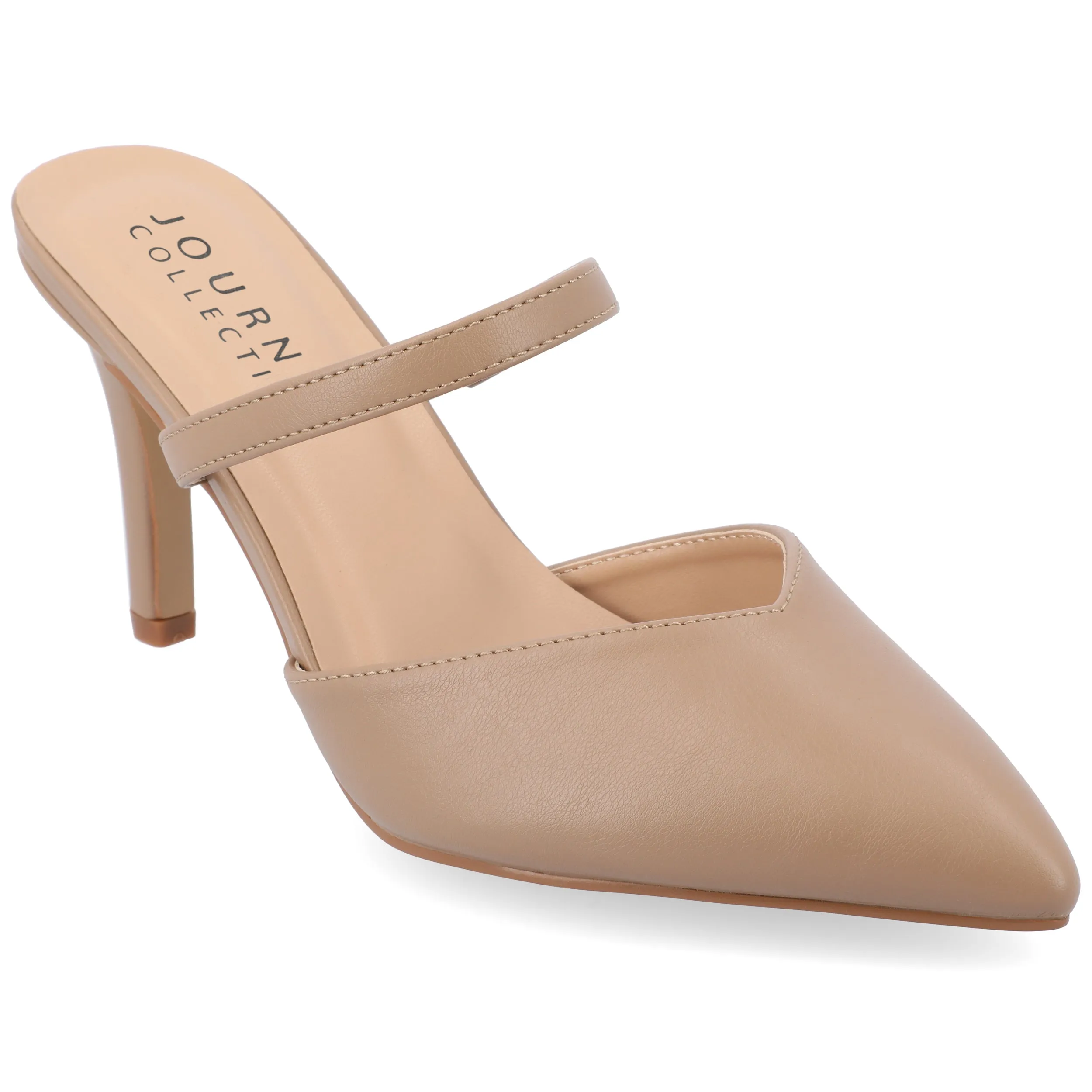 Journee Collection Women's Yvon SuperNatural Shades Pointed Toe Mule Pumps