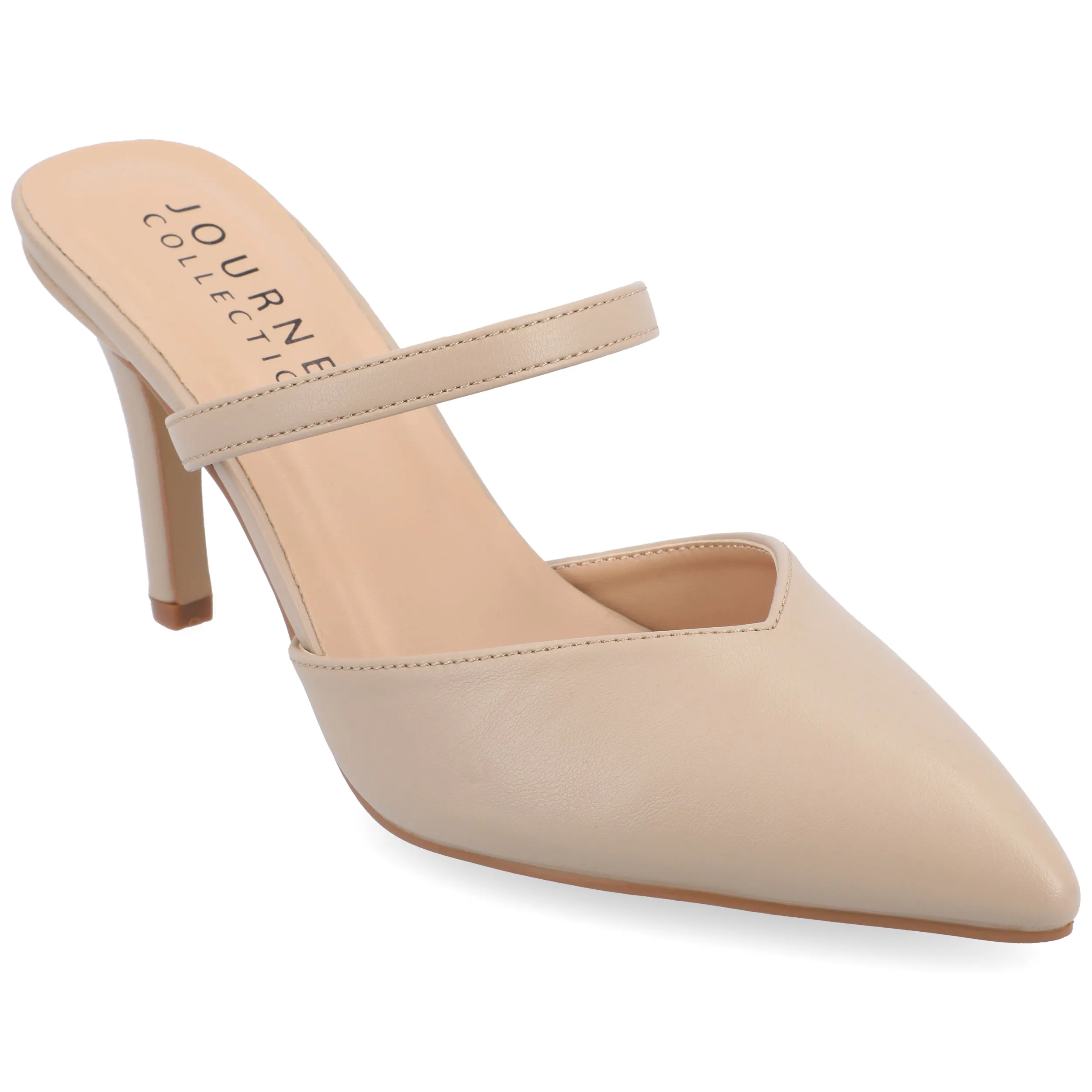 Journee Collection Women's Yvon SuperNatural Shades Pointed Toe Mule Pumps